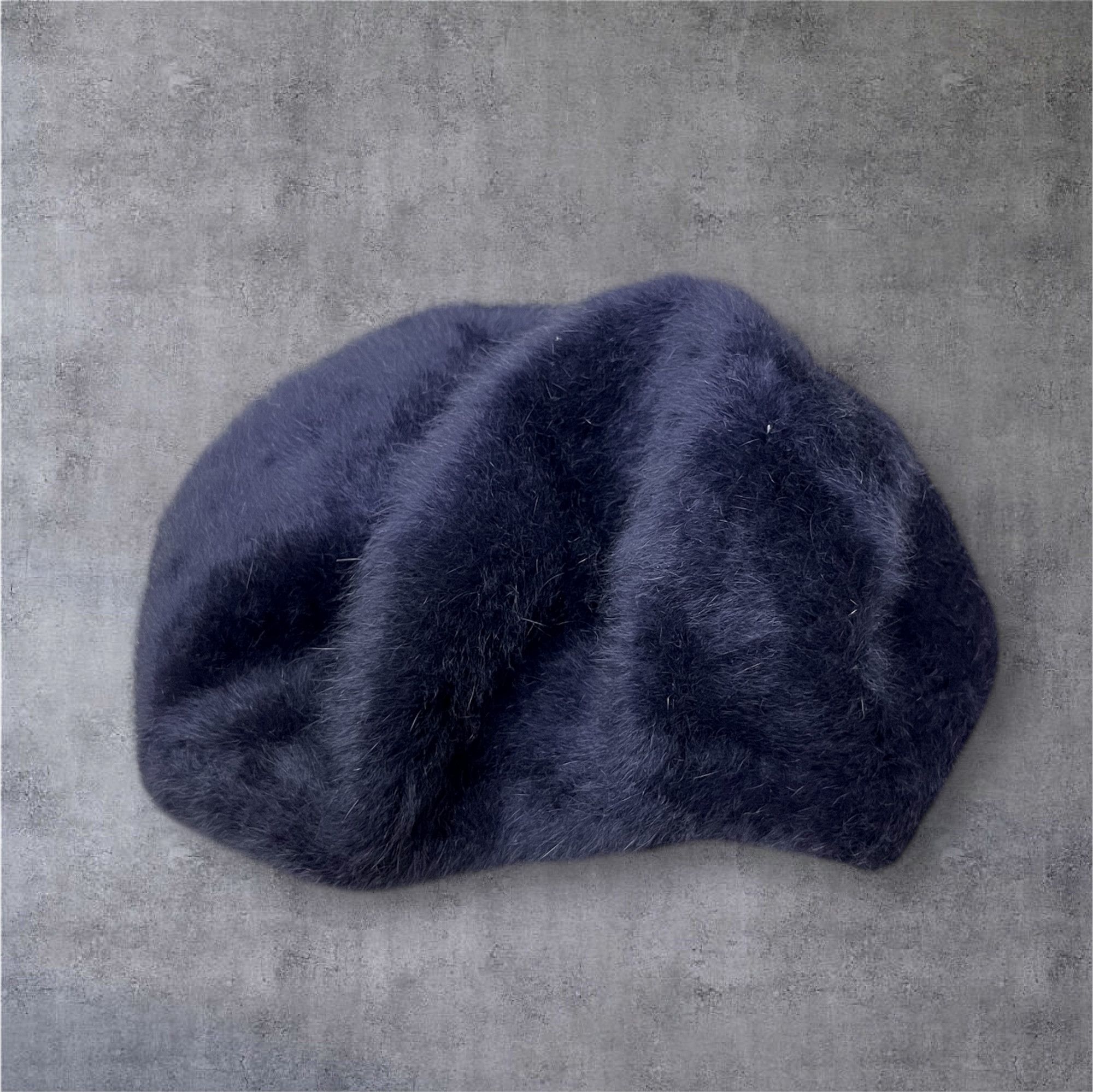 BEAUTY&YOUTH Vintage Beauty & Youth Ash Gray Rabbit Fur Hairy Berets Hat Size ONE SIZE - 4 Thumbnail