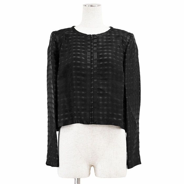 Chanel Chanel Chanel 09P P35576 100% Silk Check Jacket Others Outerwear P35576 DUTY FREE for USA Size ONE SIZE - 1 Thumbnail