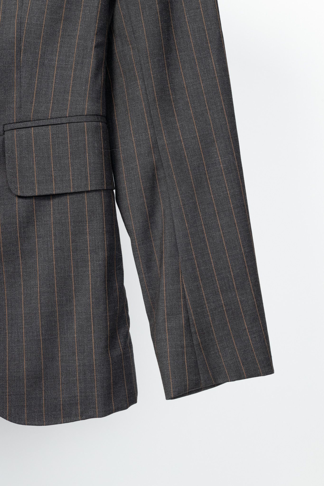Dolce & Gabbana D&G Dolce & Gabbana Charcoal Pinstripe Stretch-Wool Blazer Size S / US 4 / IT 40 - 6 Thumbnail