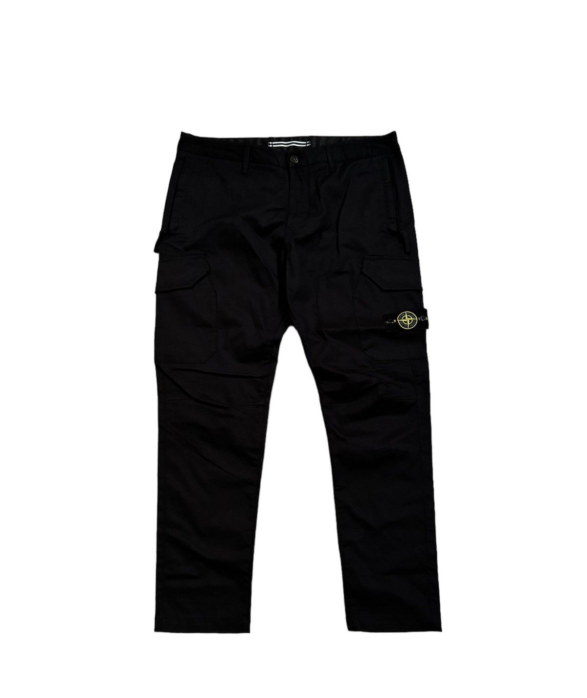 image of 550 Stone Island Twill Cargo Pants/Stone Island Pocket Pants in Black, Men's (Size 36)