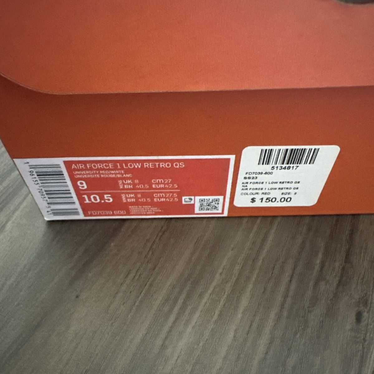 Nike Nike Air Force 1 Low Color of the Month University Red US 9 Size US 9 / EU 42 - 4 Thumbnail