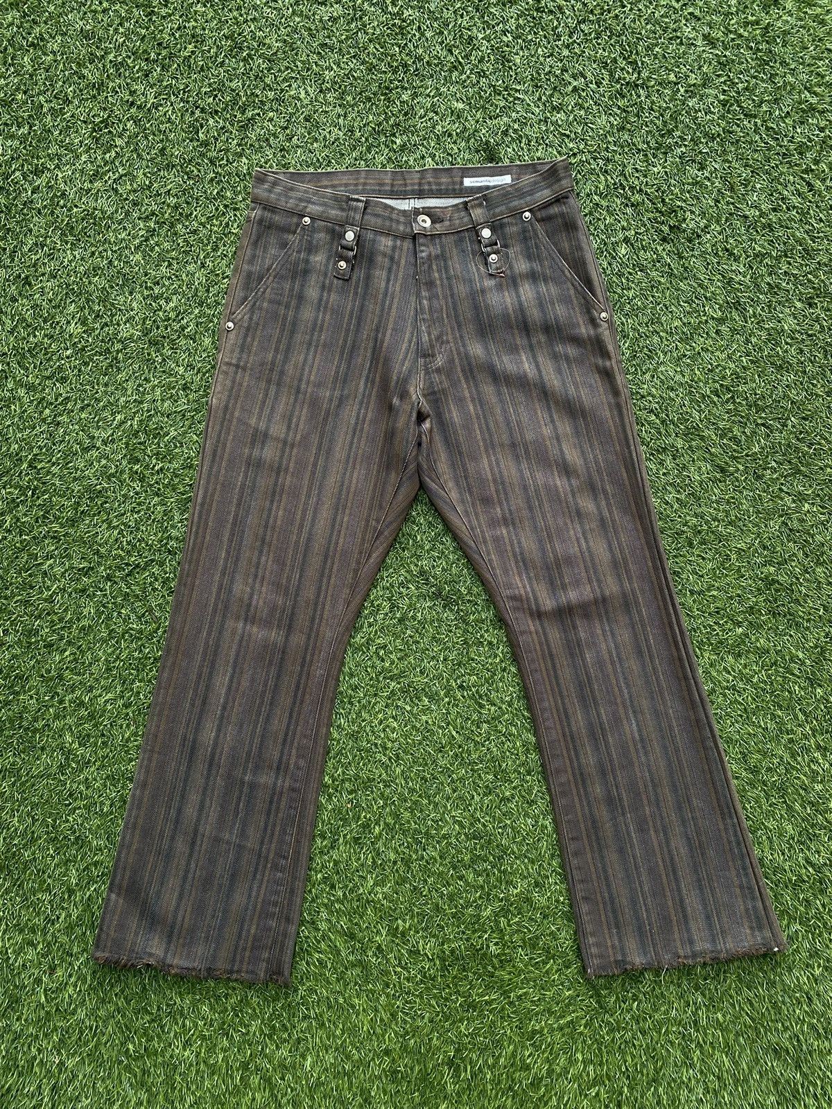 semanticdesign Y2K Semantic Design Striped Flared Pants Size US 32 / EU 48 - 2 Thumbnail