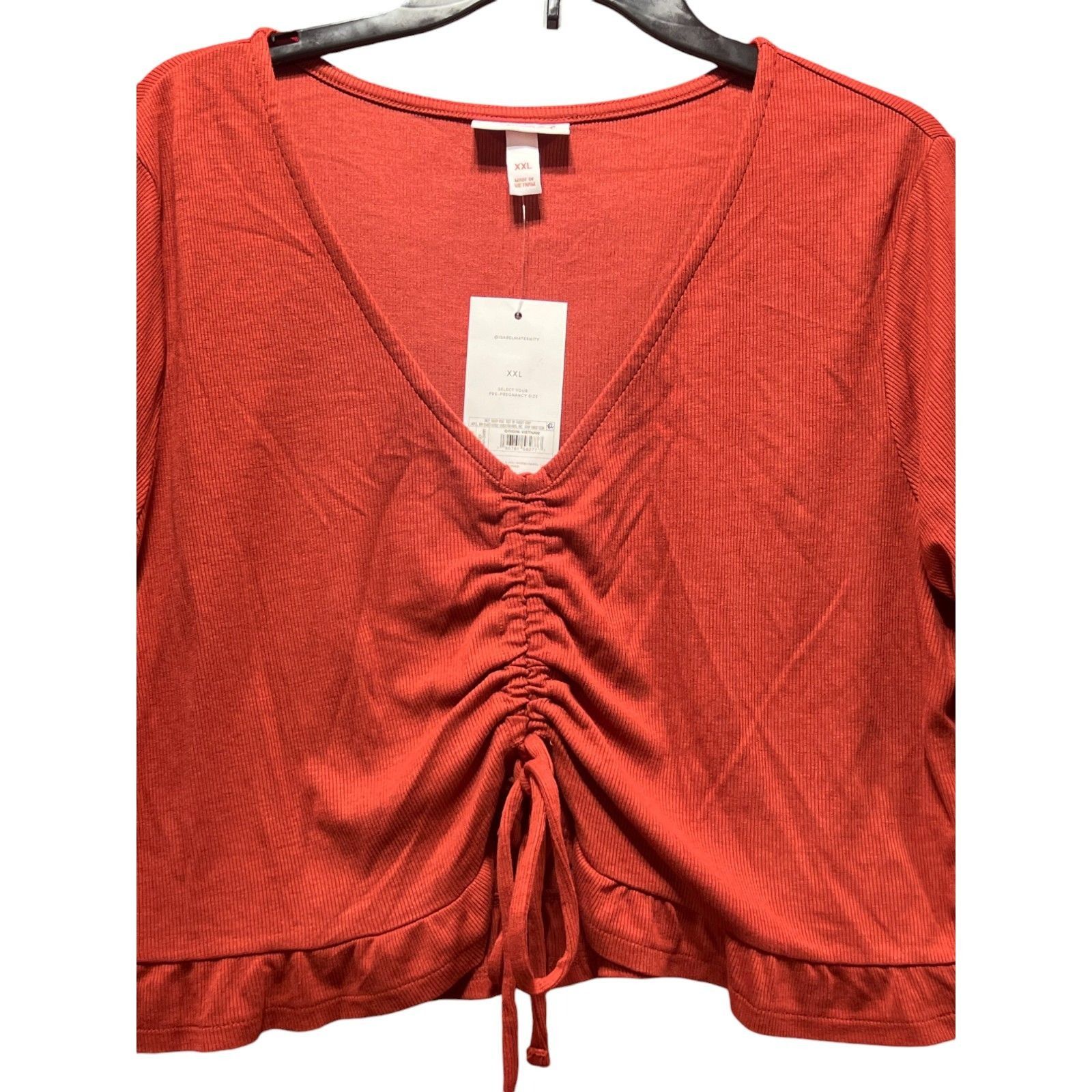 Other Isabel Maternity- Women's Long Sleeve Ruched Ruffle Crop Top Size XXL / US 16-18 / IT 52-54 - 10 Thumbnail