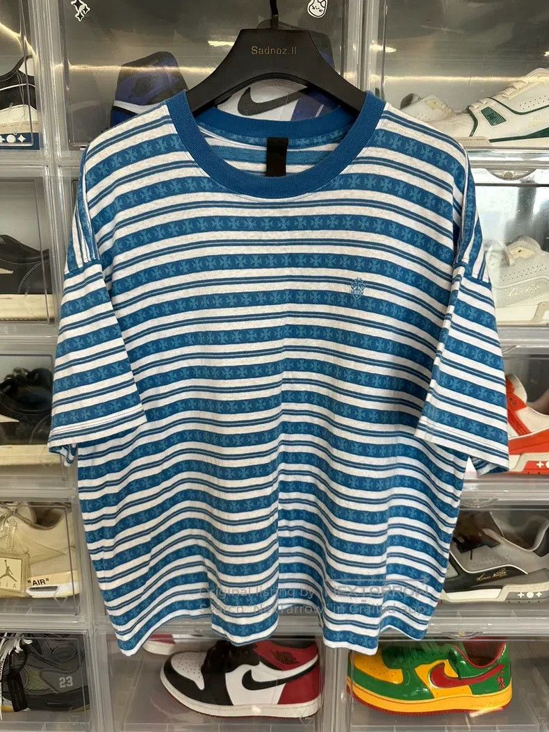 Chrome Hearts CHROME HEARTS Size L White and blue striped short sleeve Size US L / EU 52-54 / 3 - 1 Thumbnail
