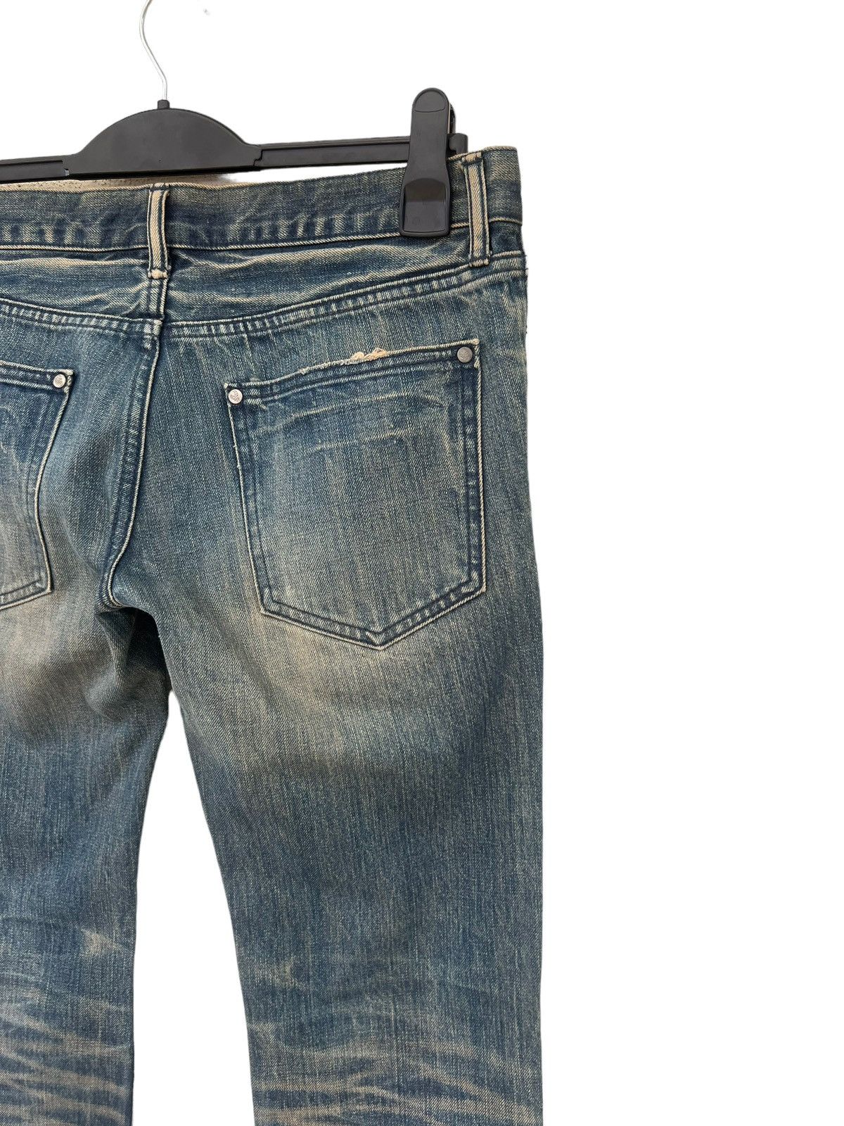 Japanese Brand Vintage Pledge Japan Distressed Muddy Denim Slim Jeans Size US 31 - 18 Thumbnail