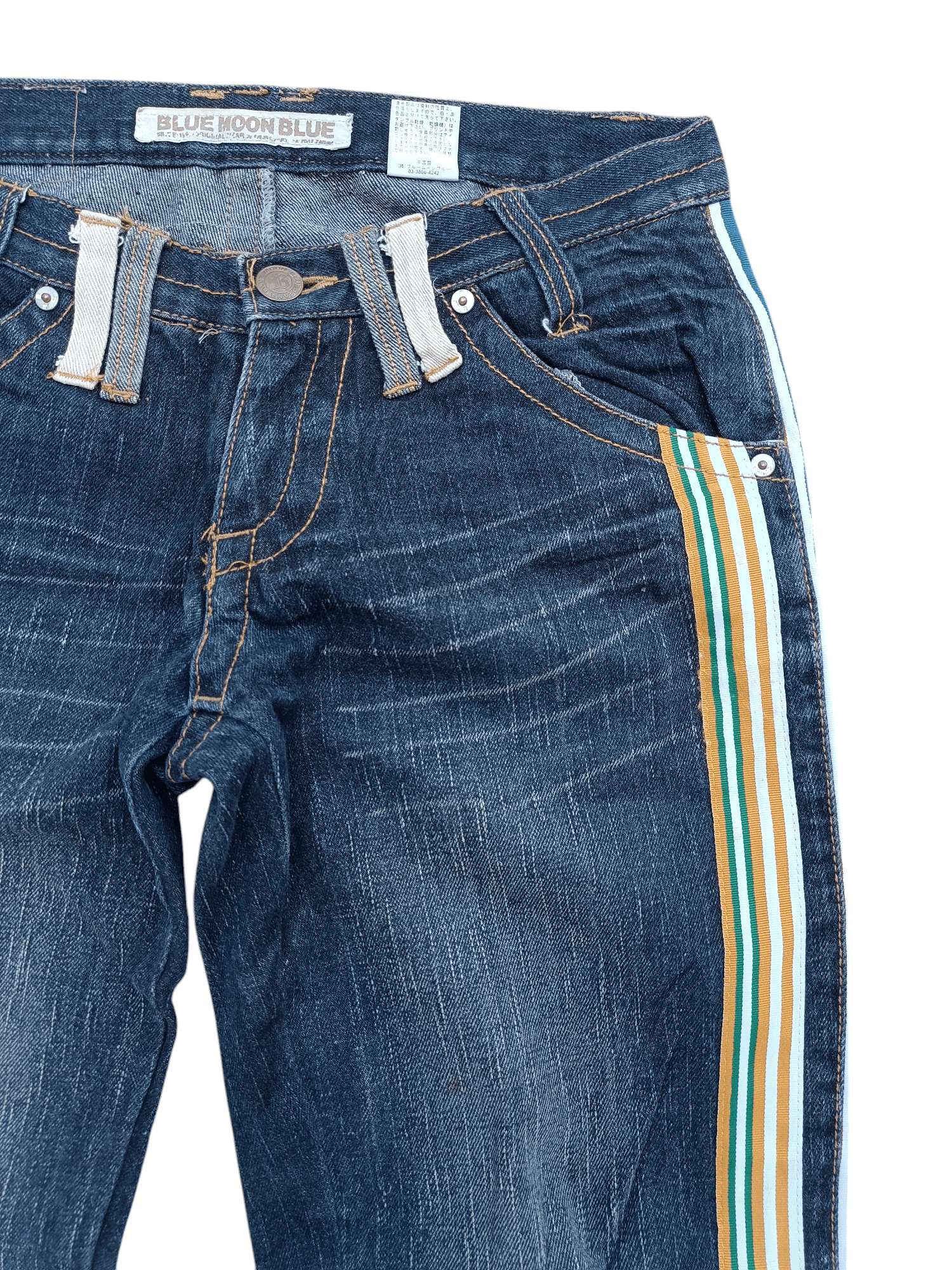 Designer VTG BLUE MOON BLUE SIDE STRIPE EMBROIDERY STYLE DESIGN DENIM Size US 30 / EU 46 - 6 Thumbnail