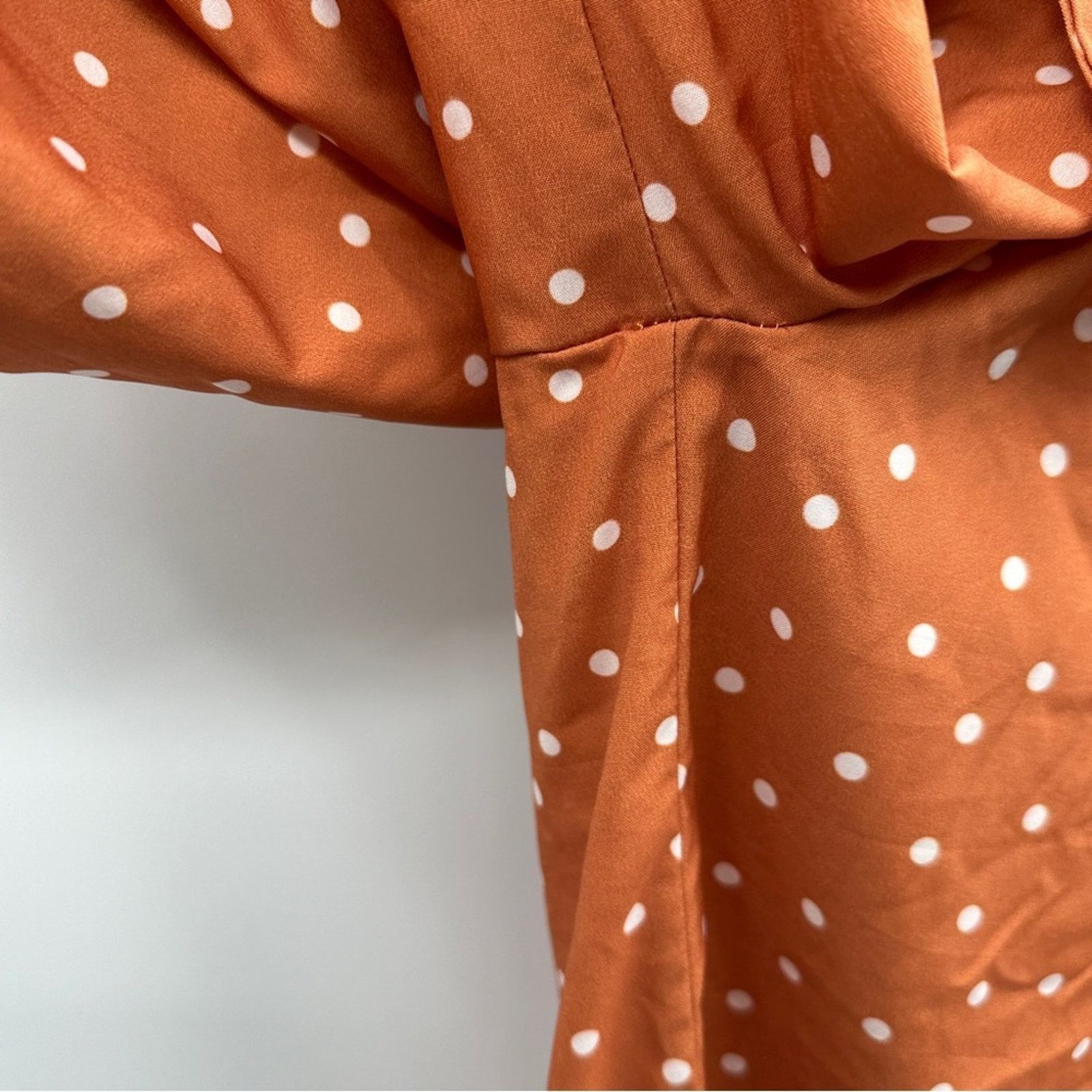 REVOLVE Stylestalker Laurel Orange White Polka Dot Cropped Jumpsuit Size 30" / US 8 / IT 44 - 7 Thumbnail
