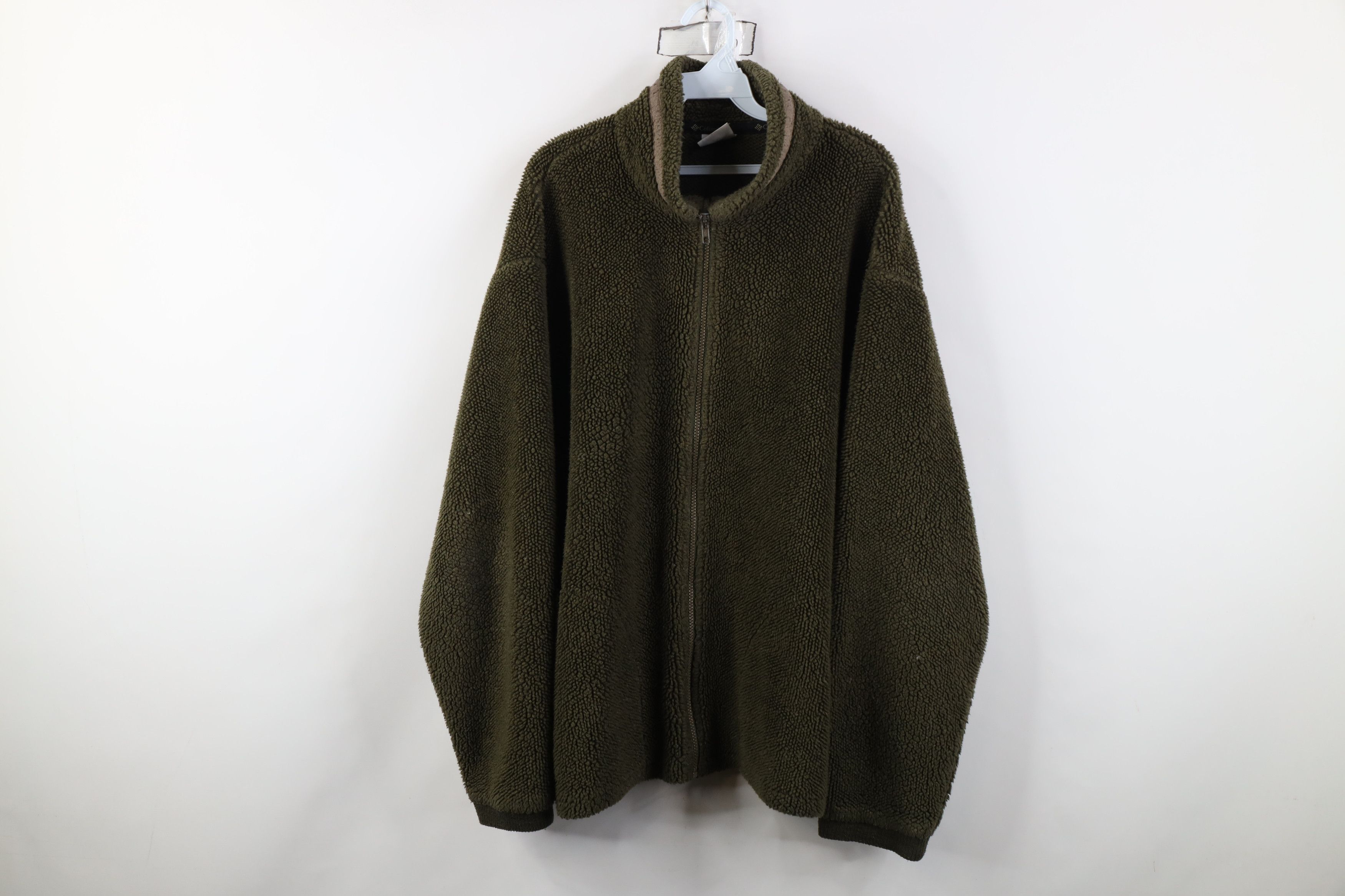 Columbia Vintage 90s Columbia Fleece Full Zip Jacket Olive Green USA Size US XL / EU 56 / 4 - 1 Thumbnail