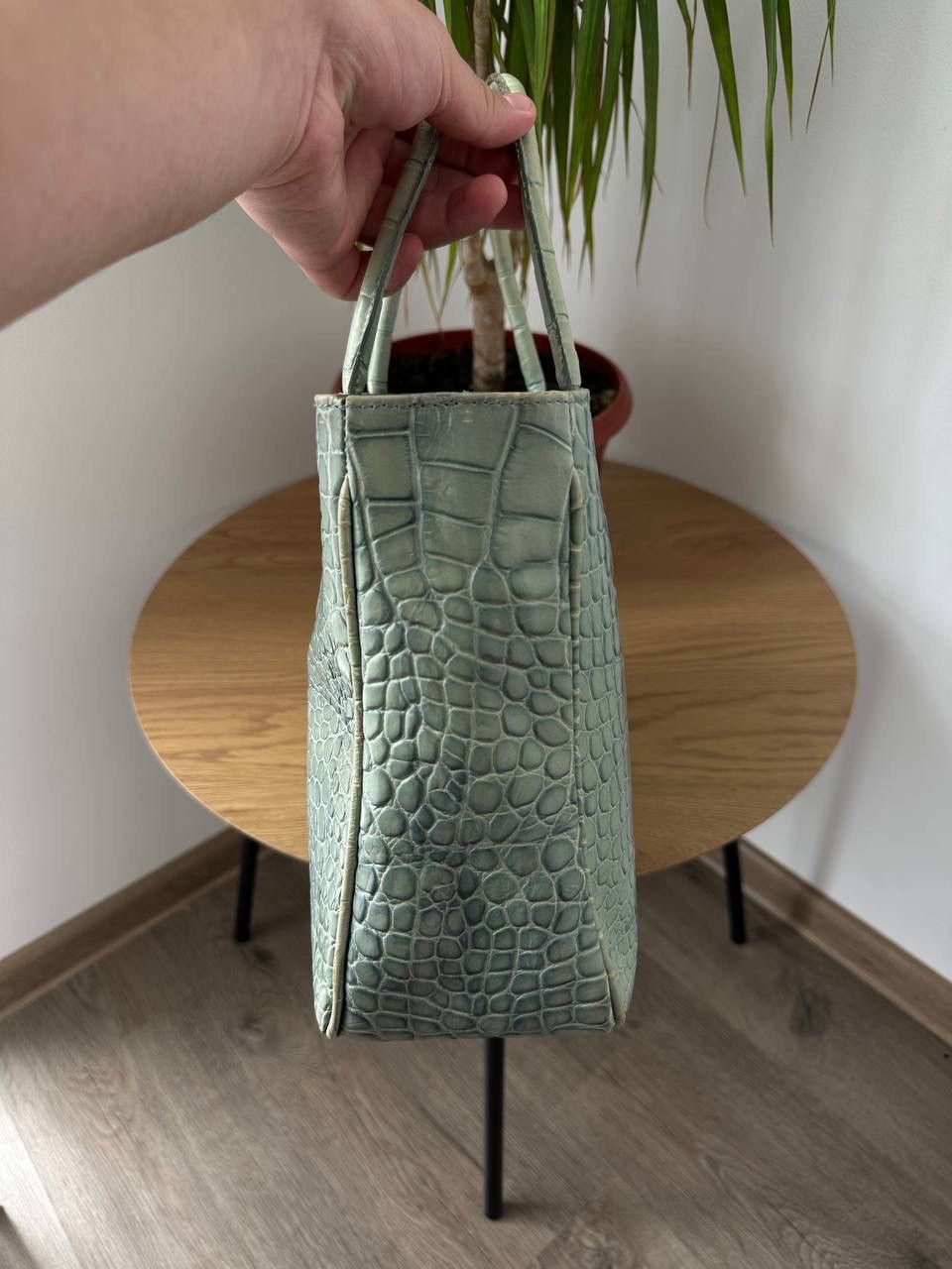 Furla Vintage Furla Faded Crocodile Embossed Leather Tote Bag Mint Size ONE SIZE - 9 Thumbnail