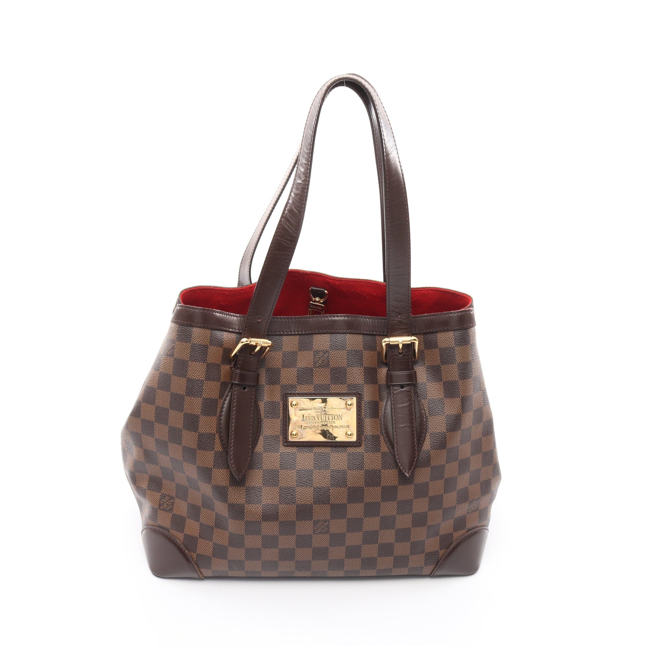 Louis Vuitton Louis Vuitton Hampstead Mm Damier Ebene Shoulder Bag Tote Leather Brown Size ONE SIZE - 1 Thumbnail