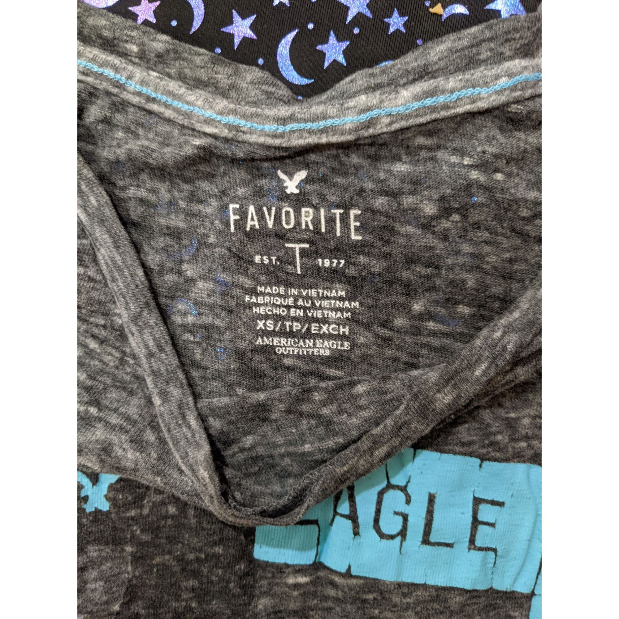 American Eagle Outfitters American Eagle Outfitters Favorite T Grey And Blue Size XS / US 0-2 / IT 36-38 - 3 Thumbnail