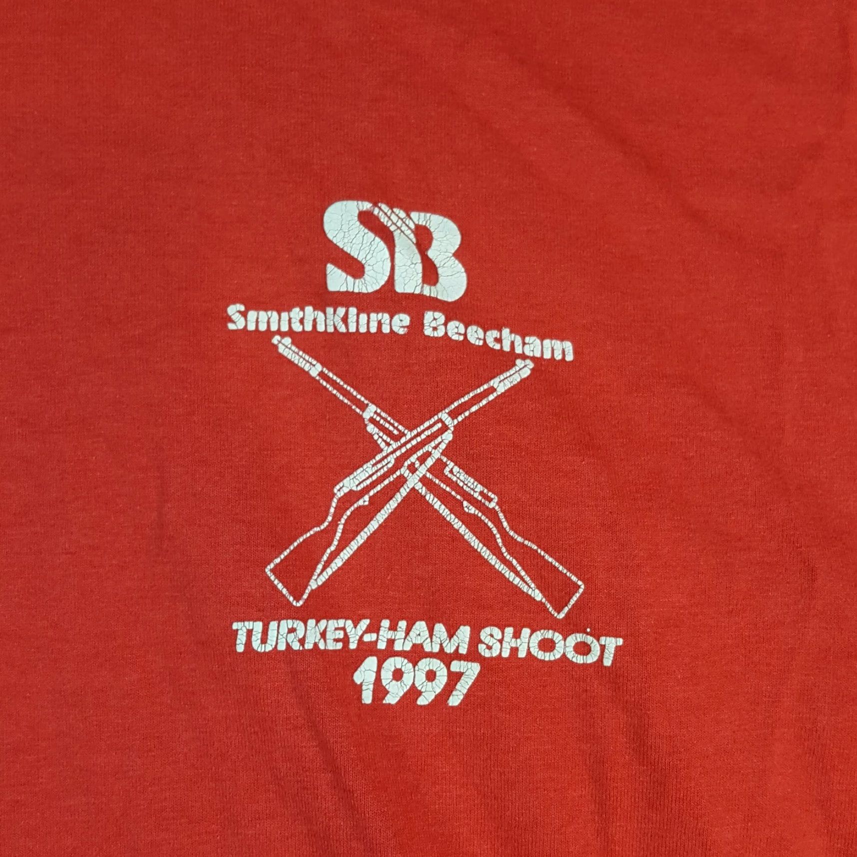 Vintage VINTAGE Turkey Ham Shoot Hunting Long Sleeve Men's 2XL Red Gun T Shirt Size US XXL / EU 58 / 5 - 3 Thumbnail