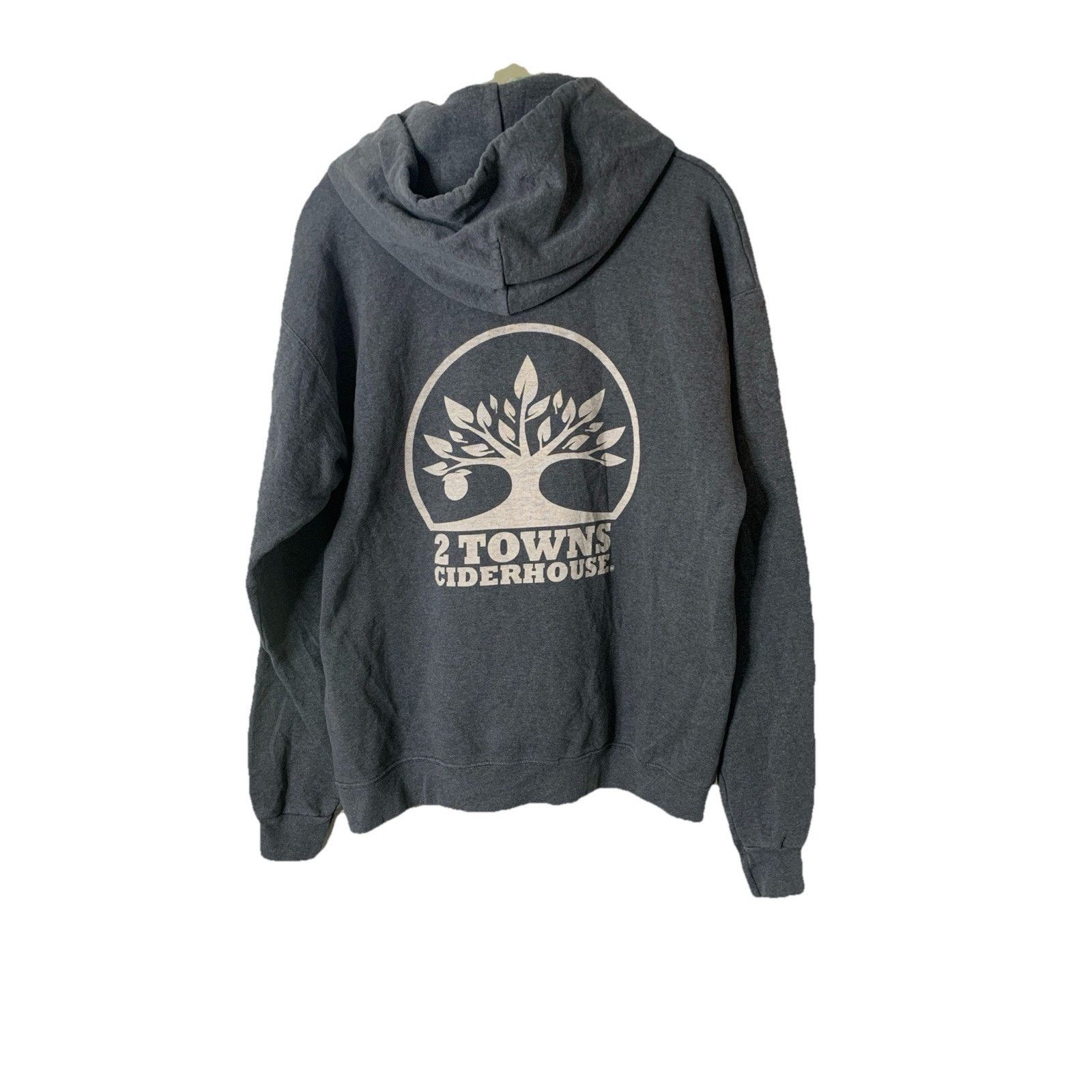 Hanes 2 Towns Ciderhouse Beer Drawstring Hoodie HANES Men's Gray S Size US S / EU 44-46 / 1 - 4 Thumbnail