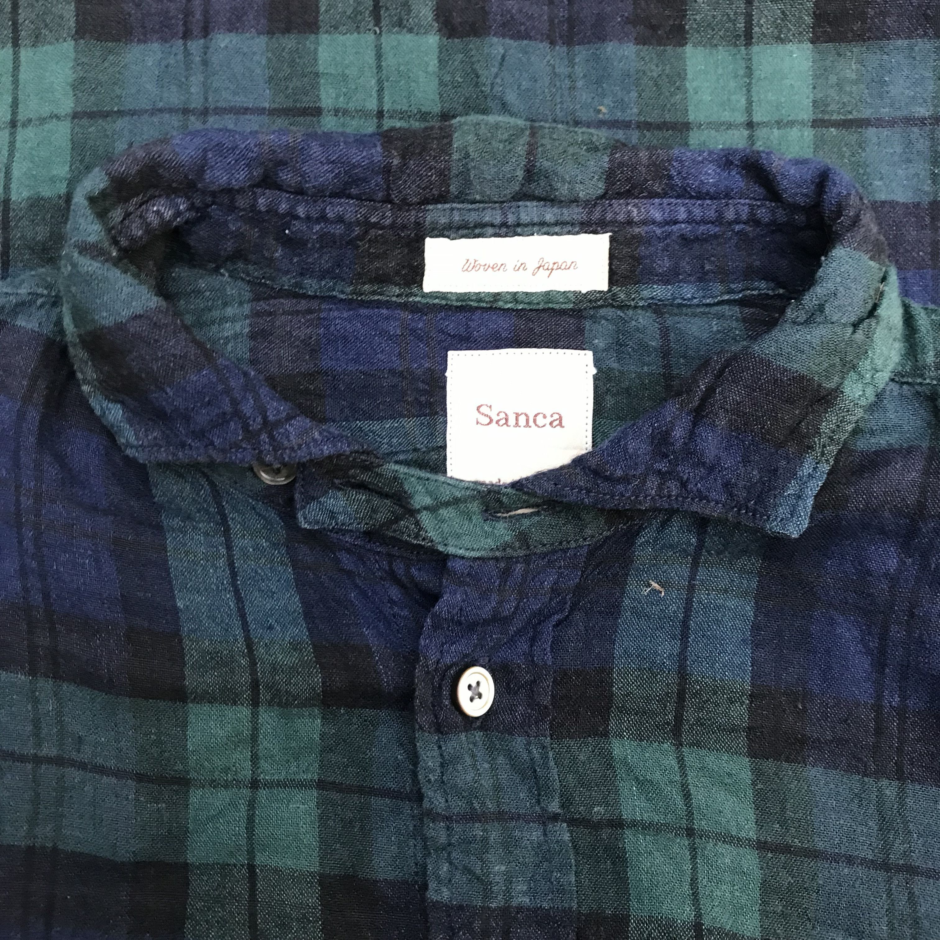 Japanese Brand Vintage Sanca japan Flannel Shirt long sleeves green union Size US M / EU 48-50 / 2 - 7 Thumbnail