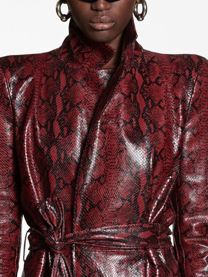 Balenciaga o1bcso1str1225 Snake Round Shoulder Trench Coat Multicolor Size M / US 6-8 / IT 42-44 - 5 Thumbnail