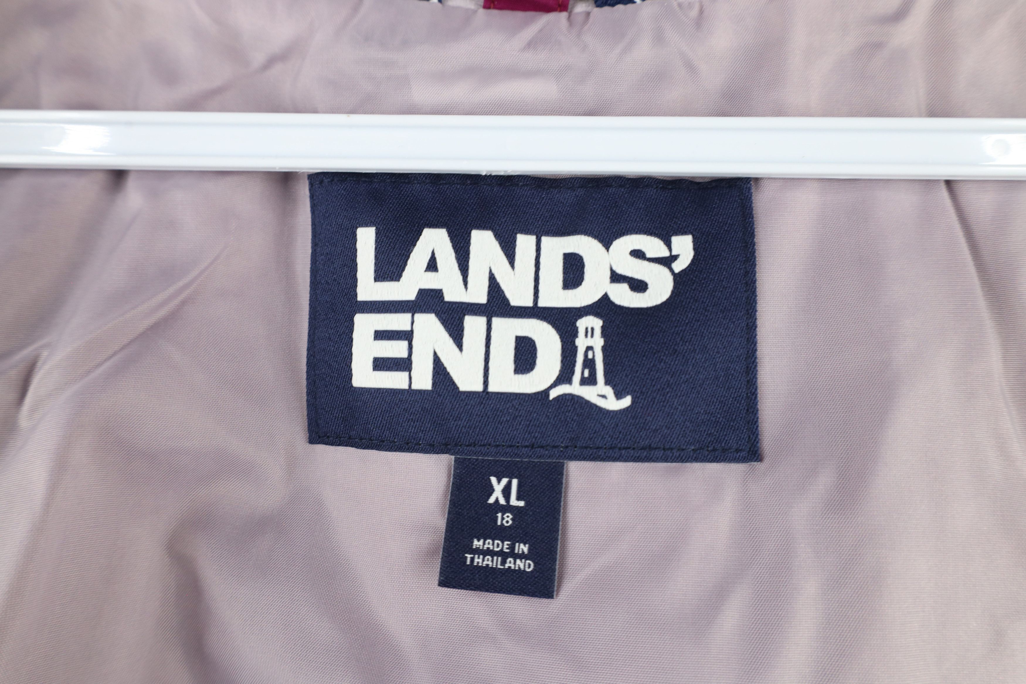 Lands' End × Vintage Lands End Waterproof Full Zip Hooded Rain Jacket Coat Purple Size XL / US 12-14 / IT 48-50 - 9 Thumbnail