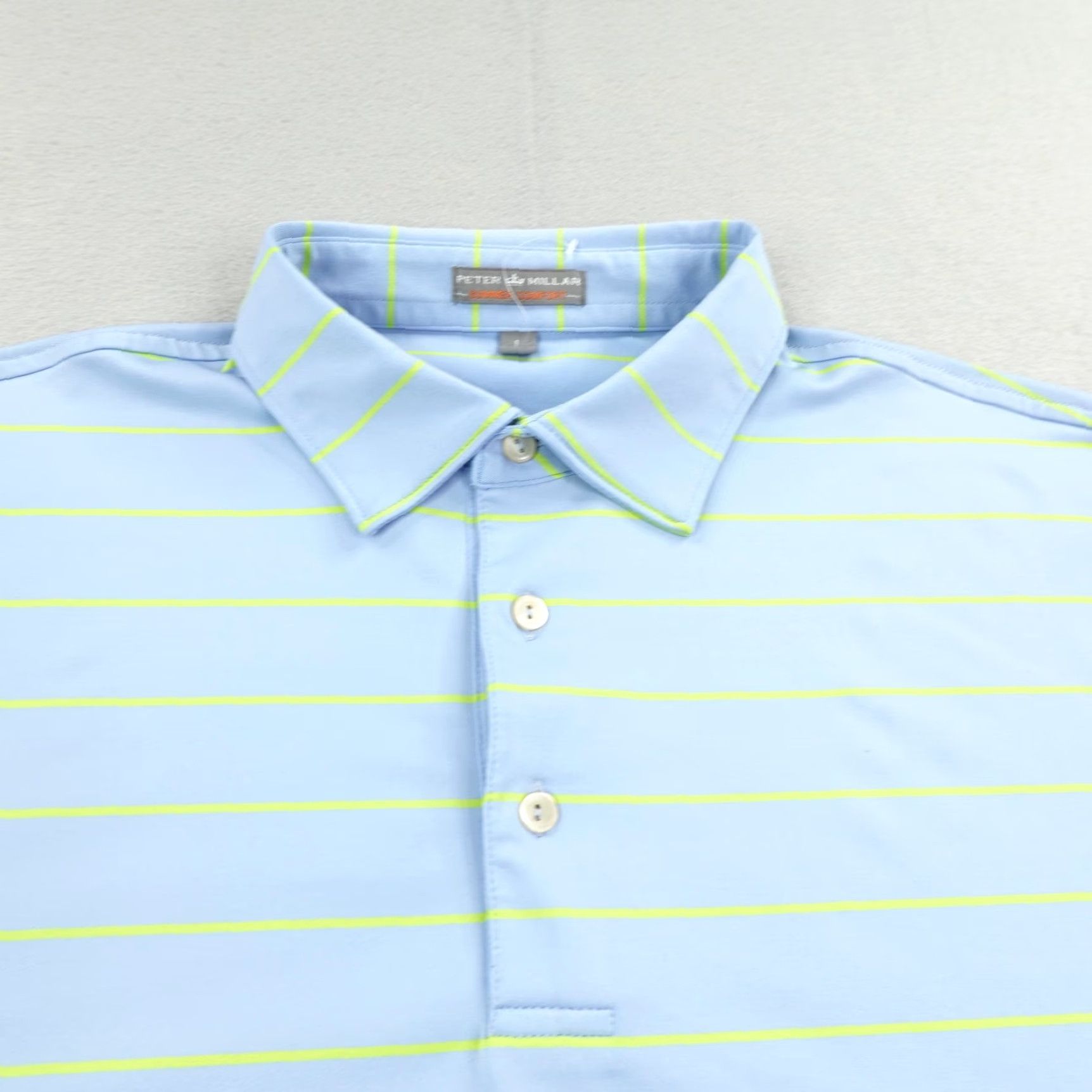 Peter Millar Peter Millar Polo Shirt Mens L Blue Stripe Summer Comfort Golf The Hills Mens Size US L / EU 52-54 / 3 - 2 Thumbnail