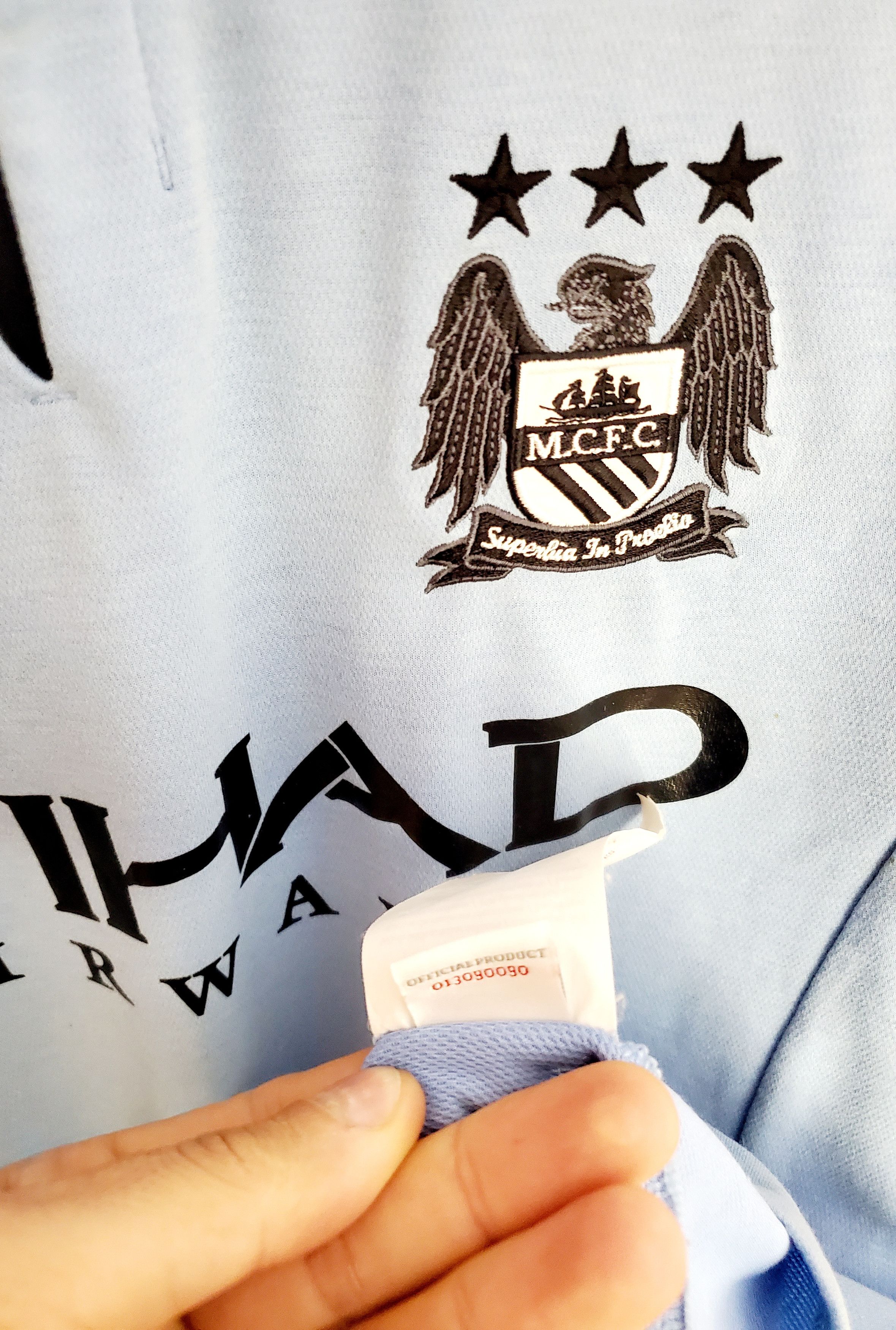 Umbro × Vintage MANCHESTER CITY 2012-2013 HOME FOOTBALL SHIRT JERSEY M Size US M / EU 48-50 / 2 - 5 Thumbnail
