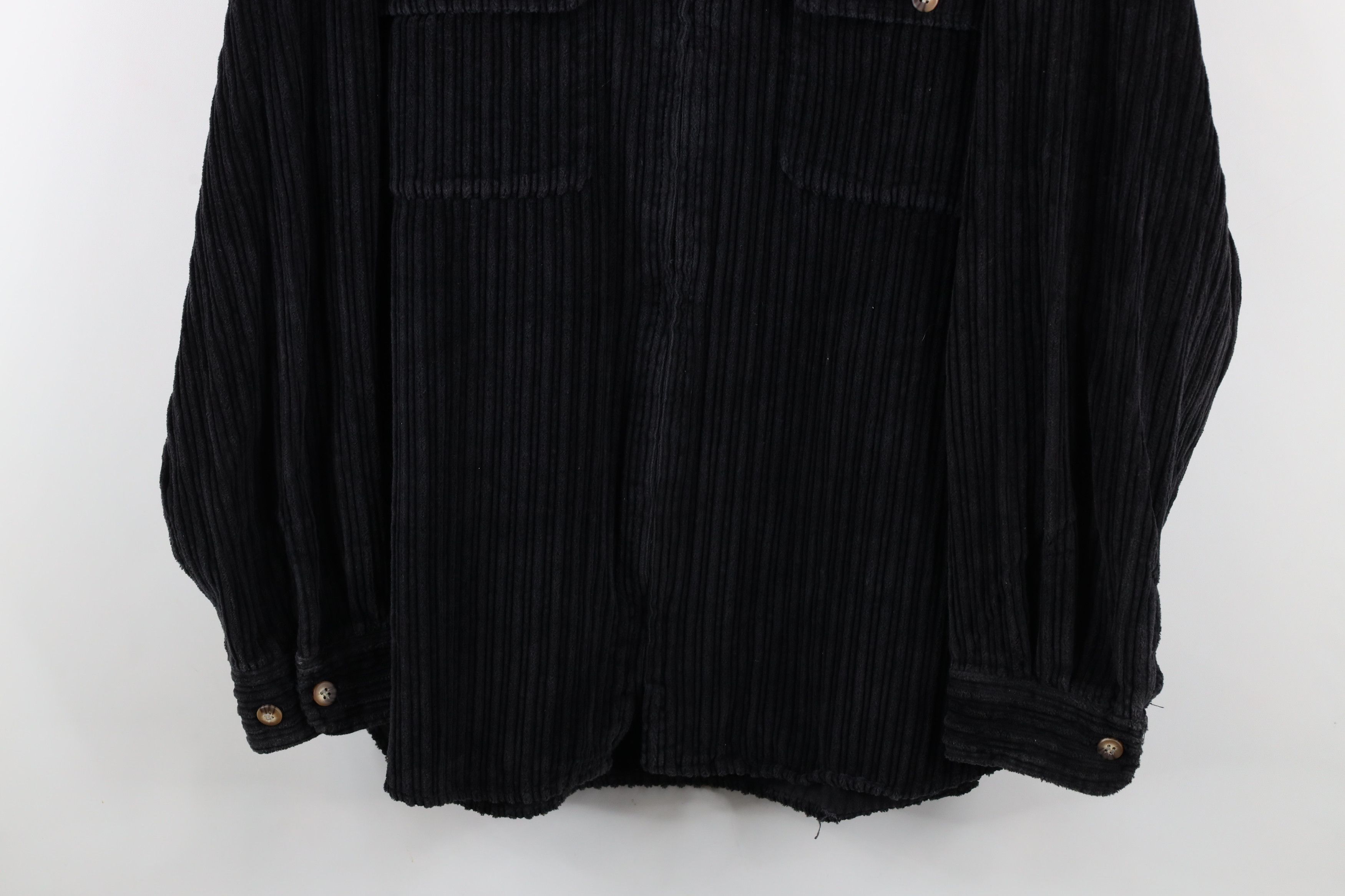 Vintage Vintage 90s Streetwear Full Zip Shirt Jacket Shacket Black Size US L / EU 52-54 / 3 - 3 Thumbnail