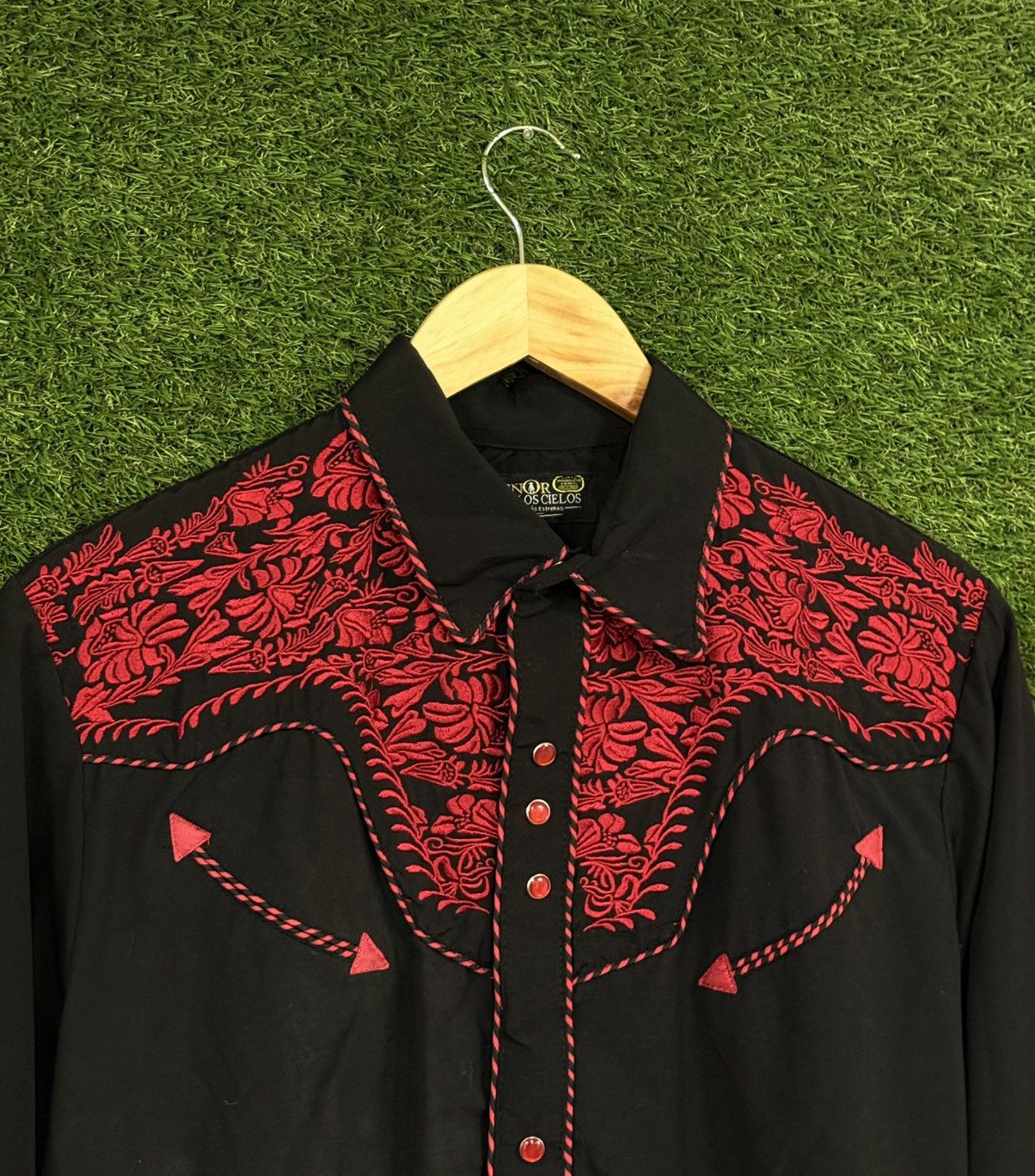 Vintage Vintage Cowboy Embroidery Western Yoke Black Shirt Medium Size US M / EU 48-50 / 2 - 2 Thumbnail