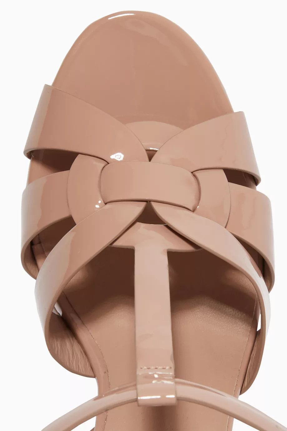 Saint Laurent Paris o1s1wg111024 Tribute Platform Sandals Patent Leather Beige Size US 7.5 / IT 37.5 - 4 Thumbnail