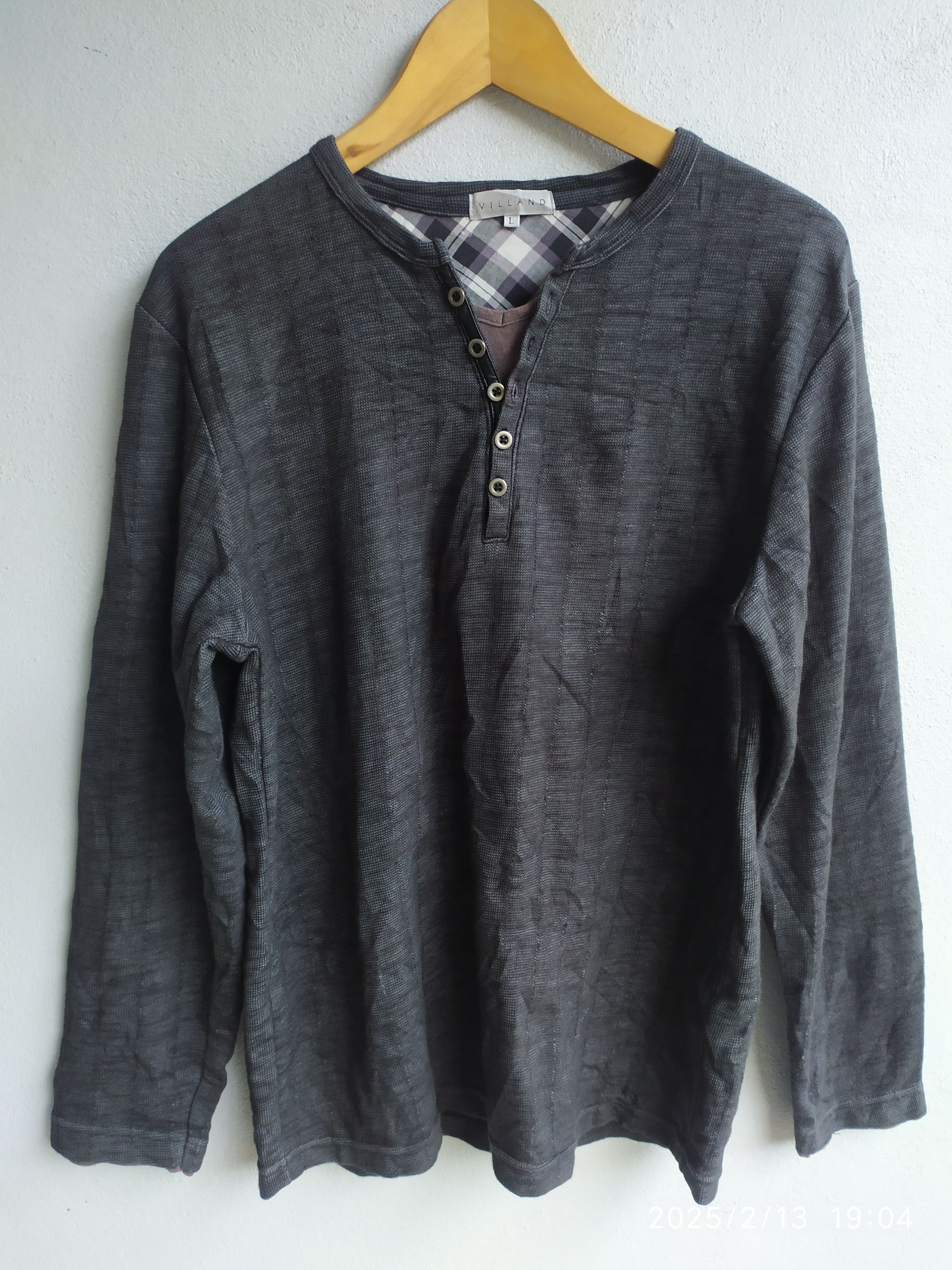 If Six Was Nine × Japanese Brand × Le Grande Bleu (L.G.B.) Japanese Faded Double Layer Long Slevee Villand Size US L / EU 52-54 / 3 - 1 Thumbnail