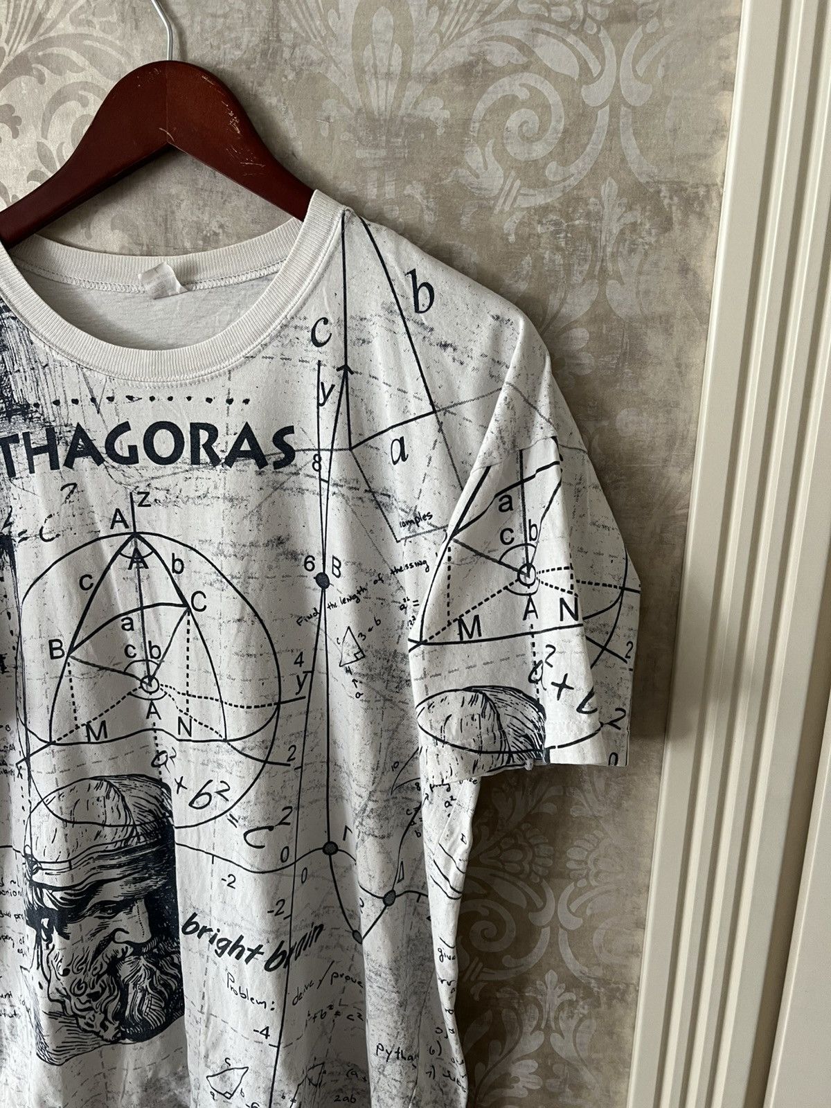 Vintage Vintage Pythagoras Graphic All Over Print Philosophy Tee Size US L / EU 52-54 / 3 - 5 Thumbnail