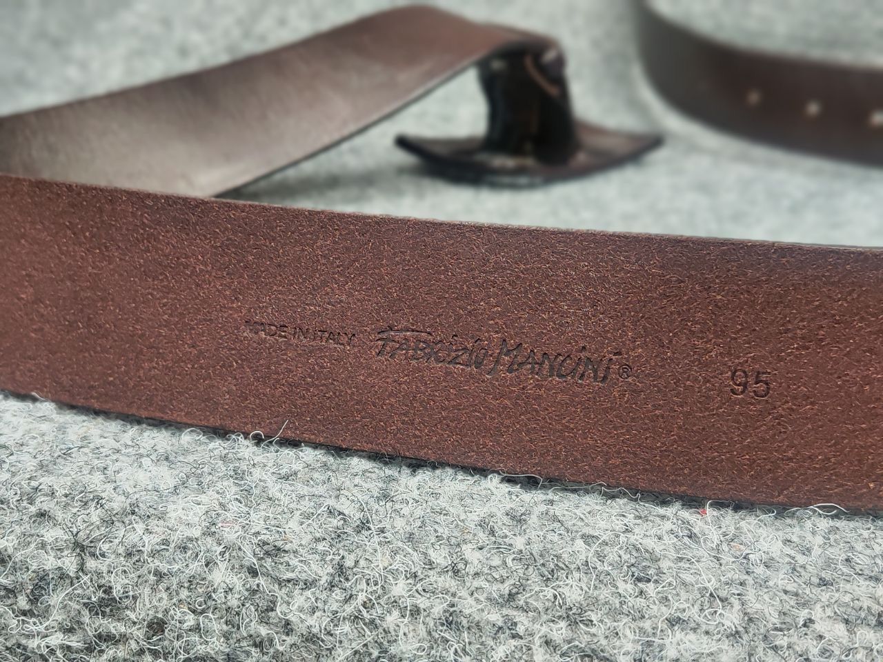 Japanese Brand Fabrizio Mancini leather Itali Classic Brown Vintage Belt Size ONE SIZE - 11 Thumbnail