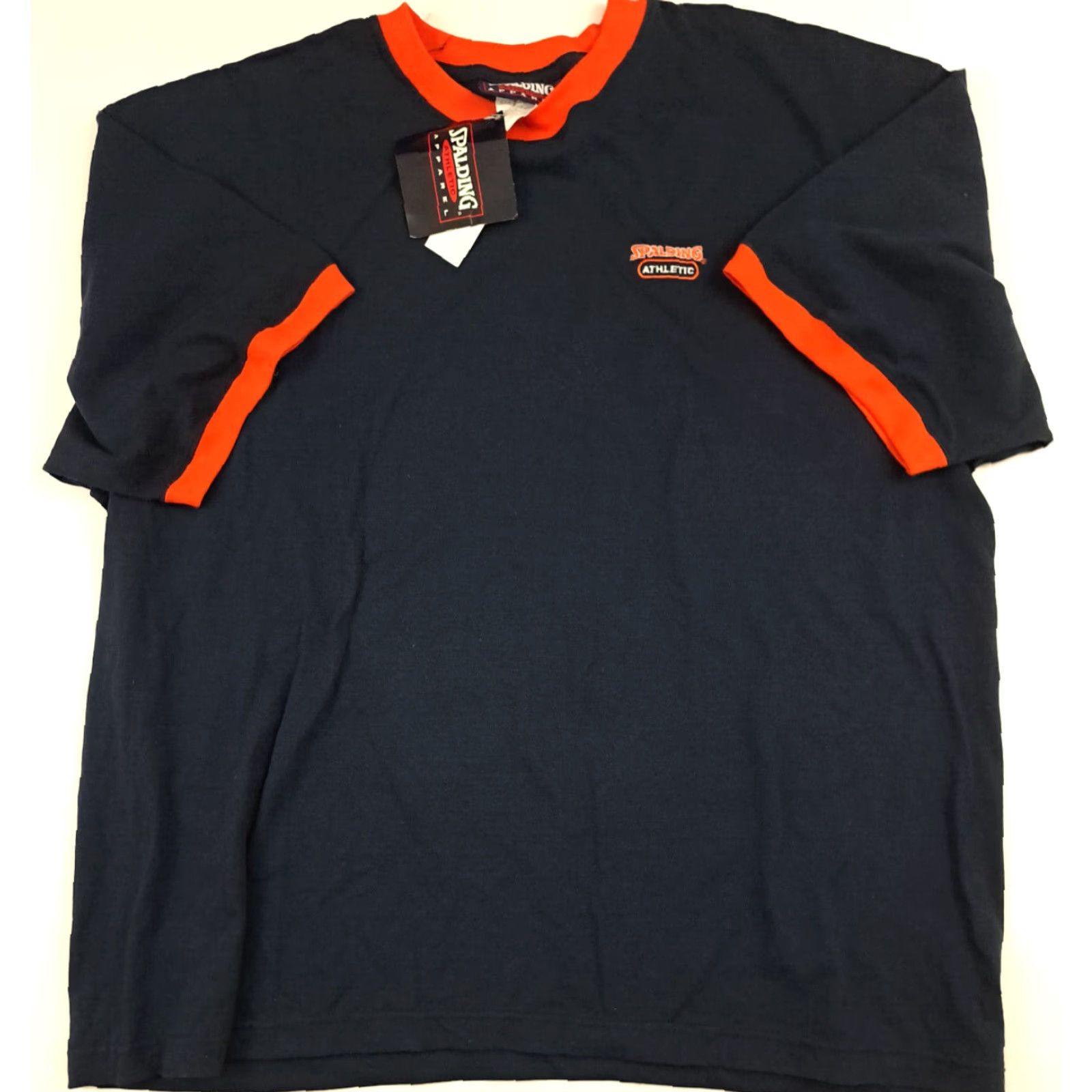 Spalding VINTAGE Spalding Athletic Shirt Navy Orange Trim 2XL NWT Men Short Sleeve T-Shirt Sports Blue Theme Size US XXL / EU 58 / 5 - 4 Thumbnail