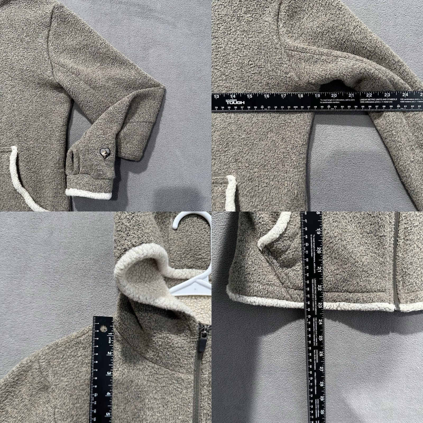 Vintage KUHL Beige Alfpaca Fleece Jacket Womens Medium Full Zip Hooded EUC Leather Logo Accent City Classic Modern Knit Fleece Coat Shirt Size M / US 6-8 / IT 42-44 - 8 Thumbnail