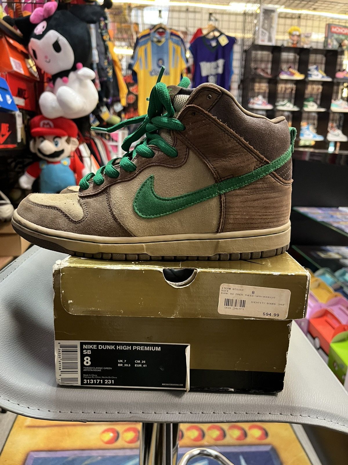 Nike SB Nike Dunk High Premium SB Tweed Classic Green Size US 8 / EU 41 - 2 Thumbnail