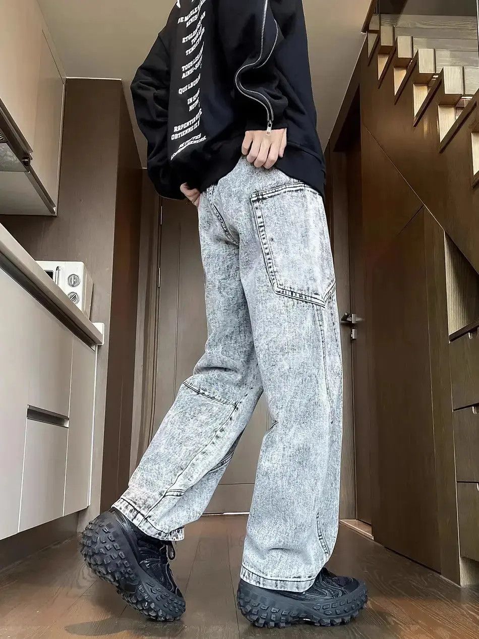 Japanese Brand Retro high street straight leg wide leg jeans Size US 32 / EU 48 - 4 Thumbnail