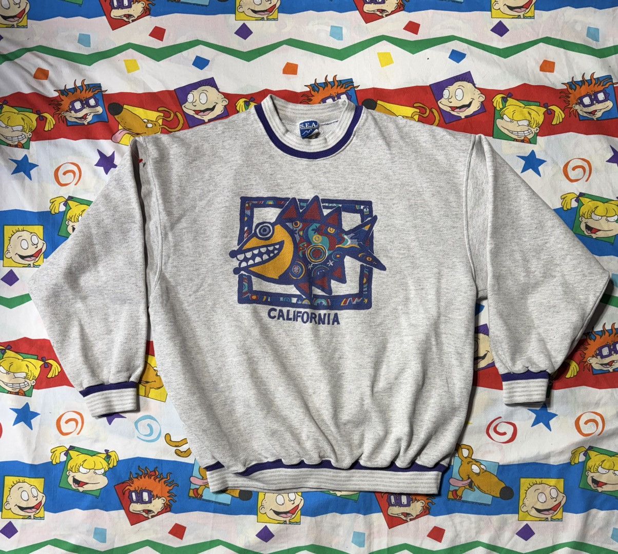 Other Vintage 90s California Stripped Collar Crewneck Sweatshirt Size US XL / EU 56 / 4 - 1 Thumbnail
