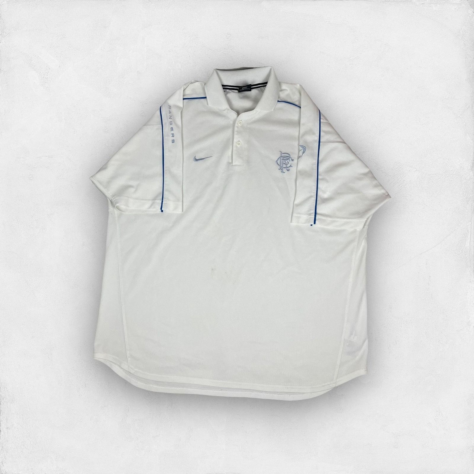 Nike × Vintage Nike Team Men's White Swoosh Glasgow Rangers Jersey 2XL Size US XXL / EU 58 / 5 - 1 Thumbnail