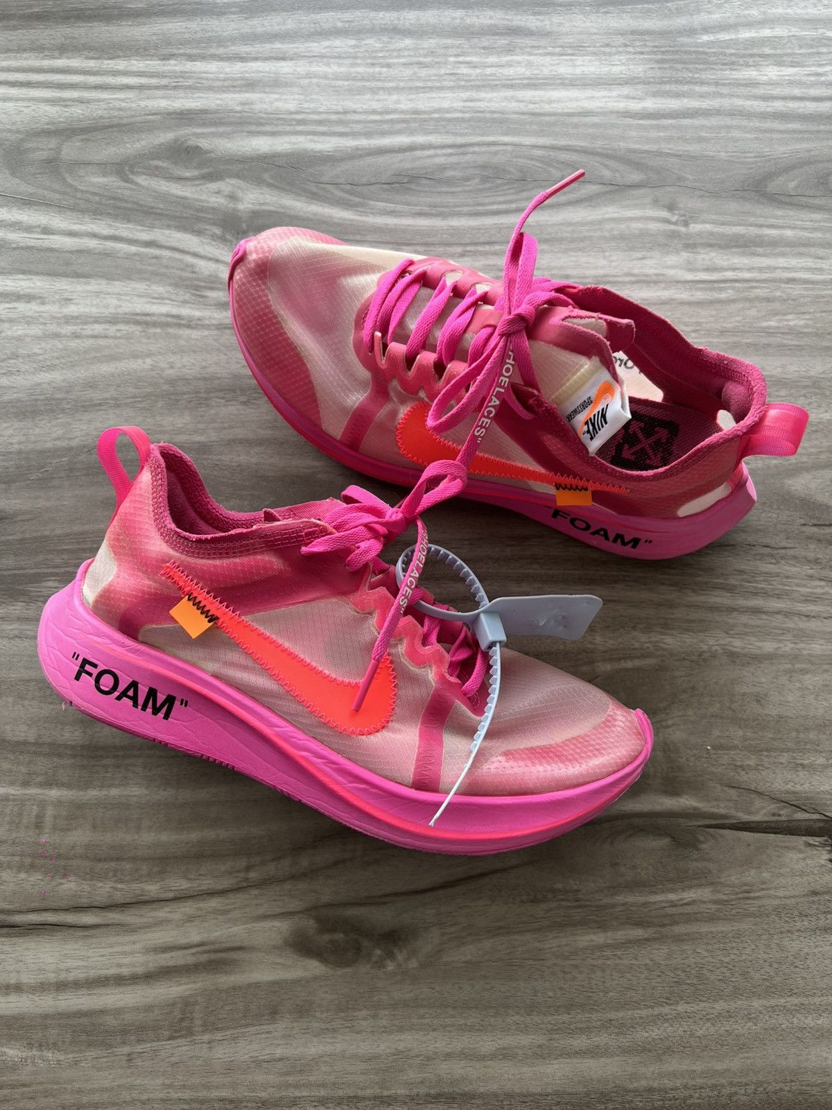 Nike × Off-White Sz 7 Men/ 8.5 Womens- Off-White x Nike Zoom Fly Tulip Pink Size US 8.5 / IT 38.5 - 1 Thumbnail