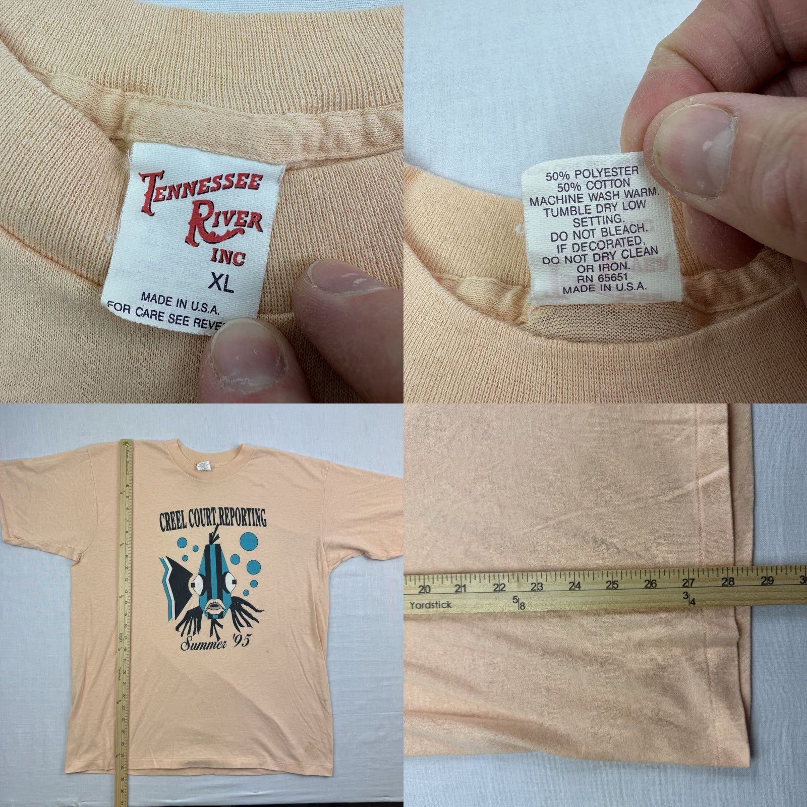 Vintage VINTAGE Tennessee River Shirt Adult XL Pink Animals 90s T-Shirt Mens Size US XL / EU 56 / 4 - 8 Thumbnail