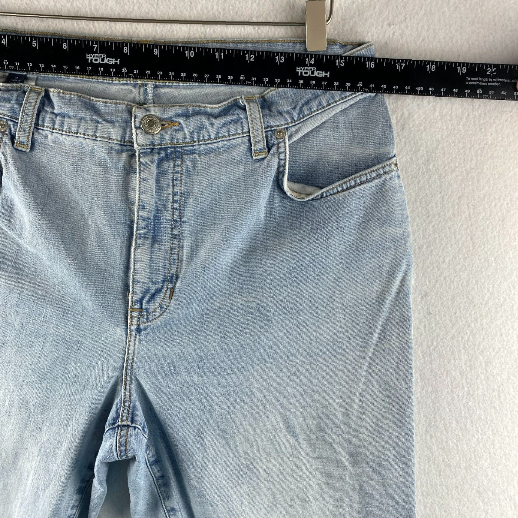 Lands' End Lands' End Jeans Womens 10 Bootcut Stretch Relaxed Distressed Light Wash Blue Jeans Size 32" / US 10 / IT 46 - 3 Thumbnail