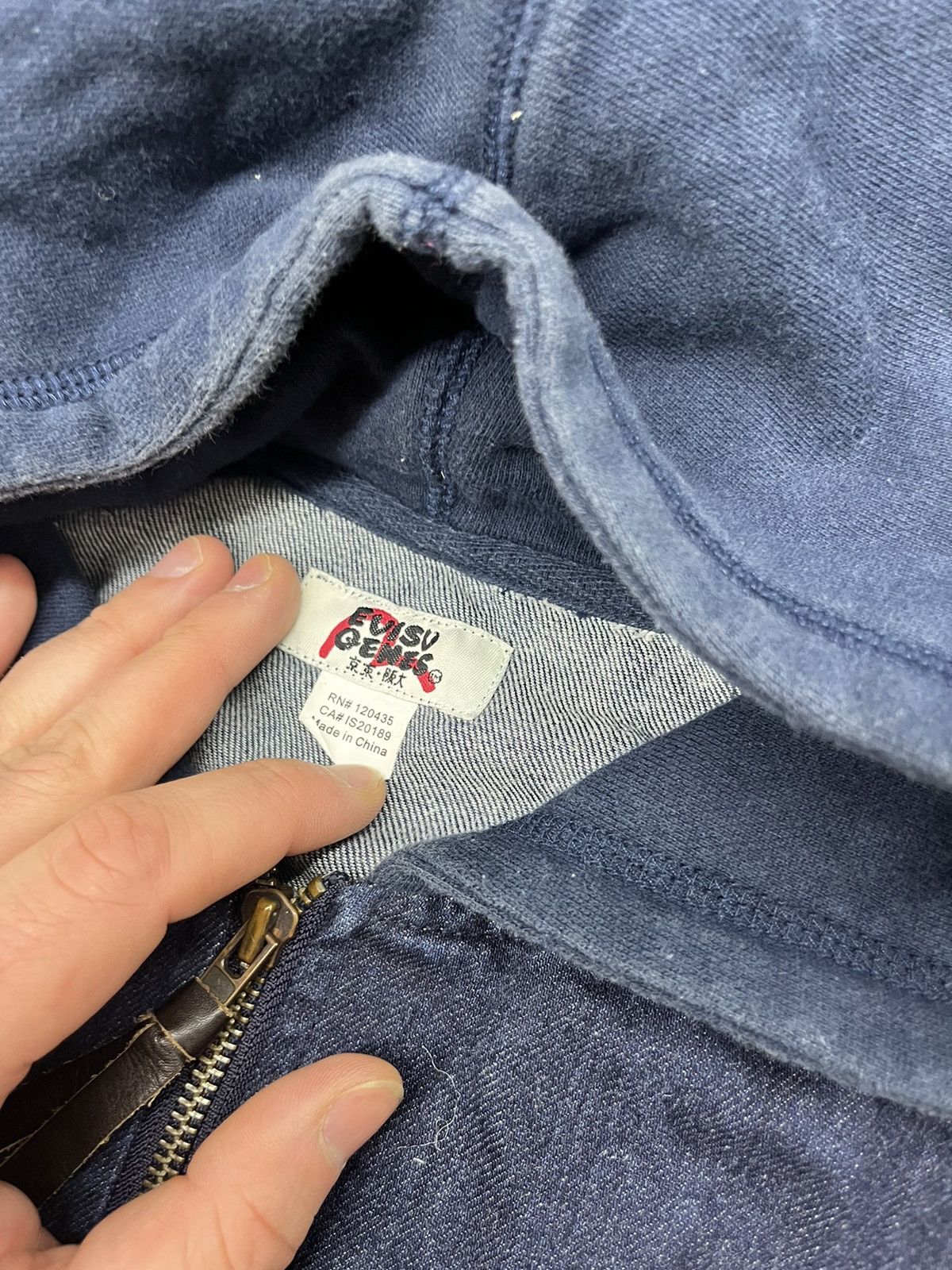 Evisu × Japanese Brand Vintage Navy Blue Denim Jeans Zip Sweatshirt Hoodie Evisu Size US M / EU 48-50 / 2 - 9 Thumbnail