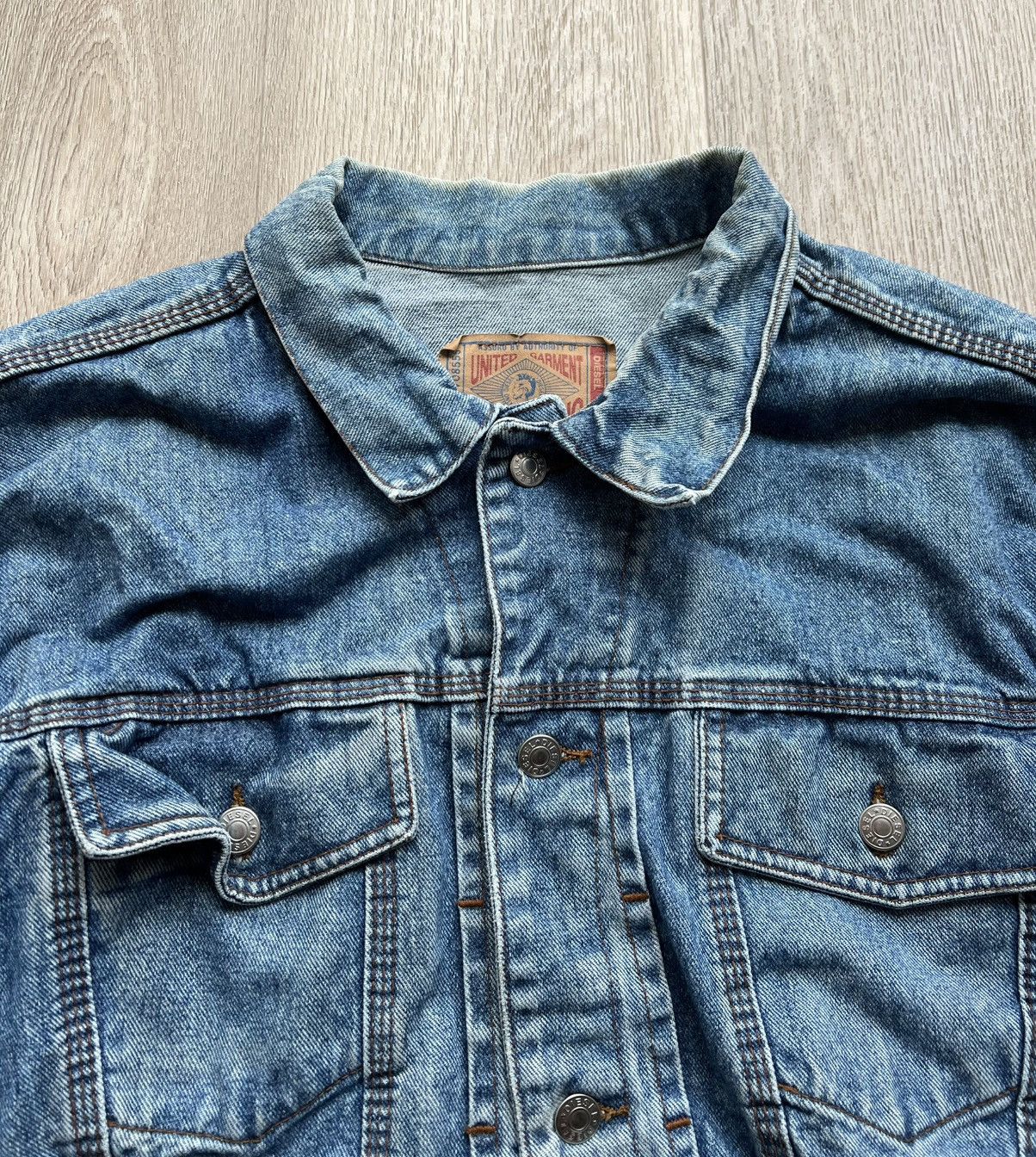 Diesel × Vintage Vintage 90s Diesel Washed Blue Denim Bomber Jacket Size US L / EU 52-54 / 3 - 6 Thumbnail