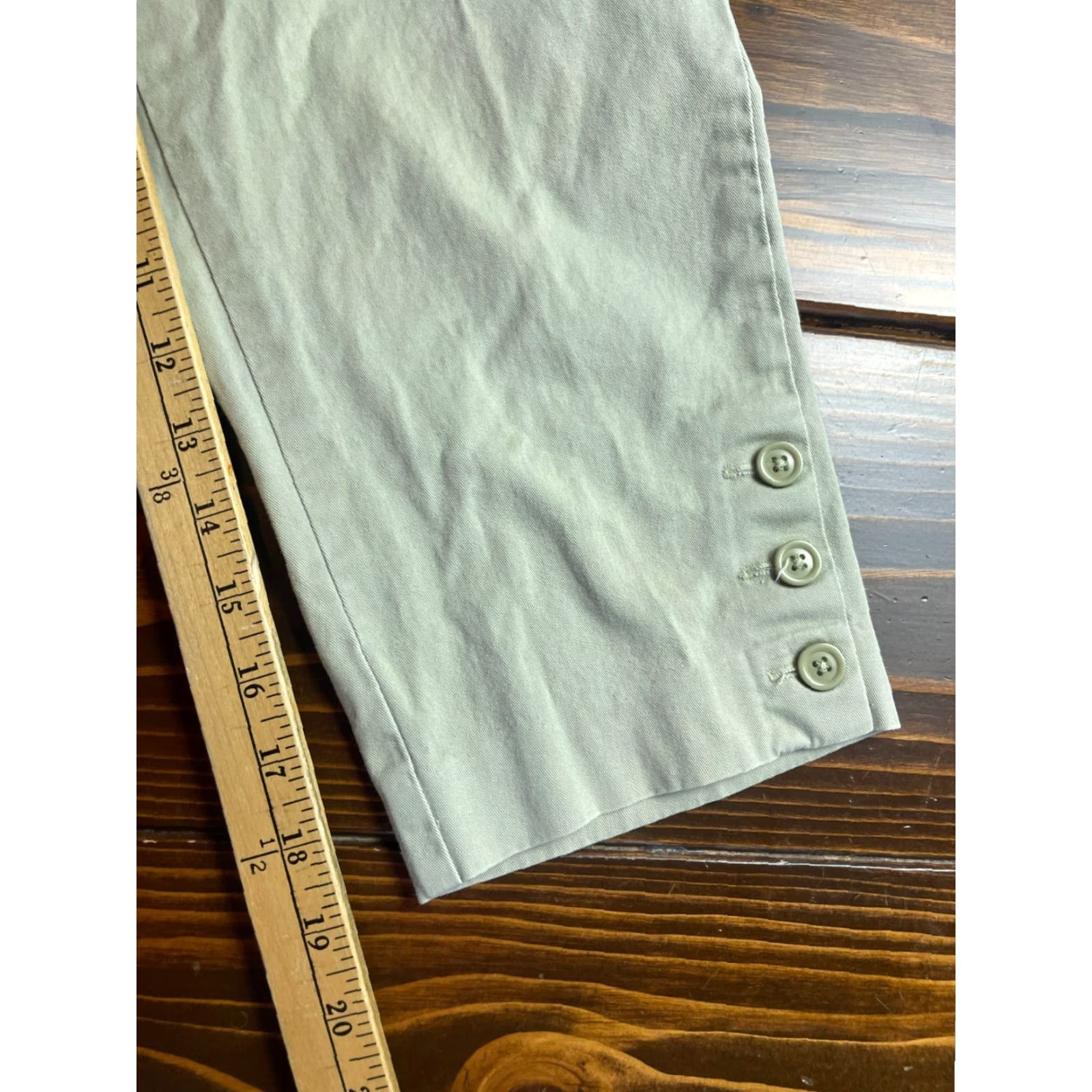 Vintage Studio Works Pants Women's 4P Petite Capri Elastic Waist Tan Size 27" / US 4 / IT 40 - 7 Thumbnail