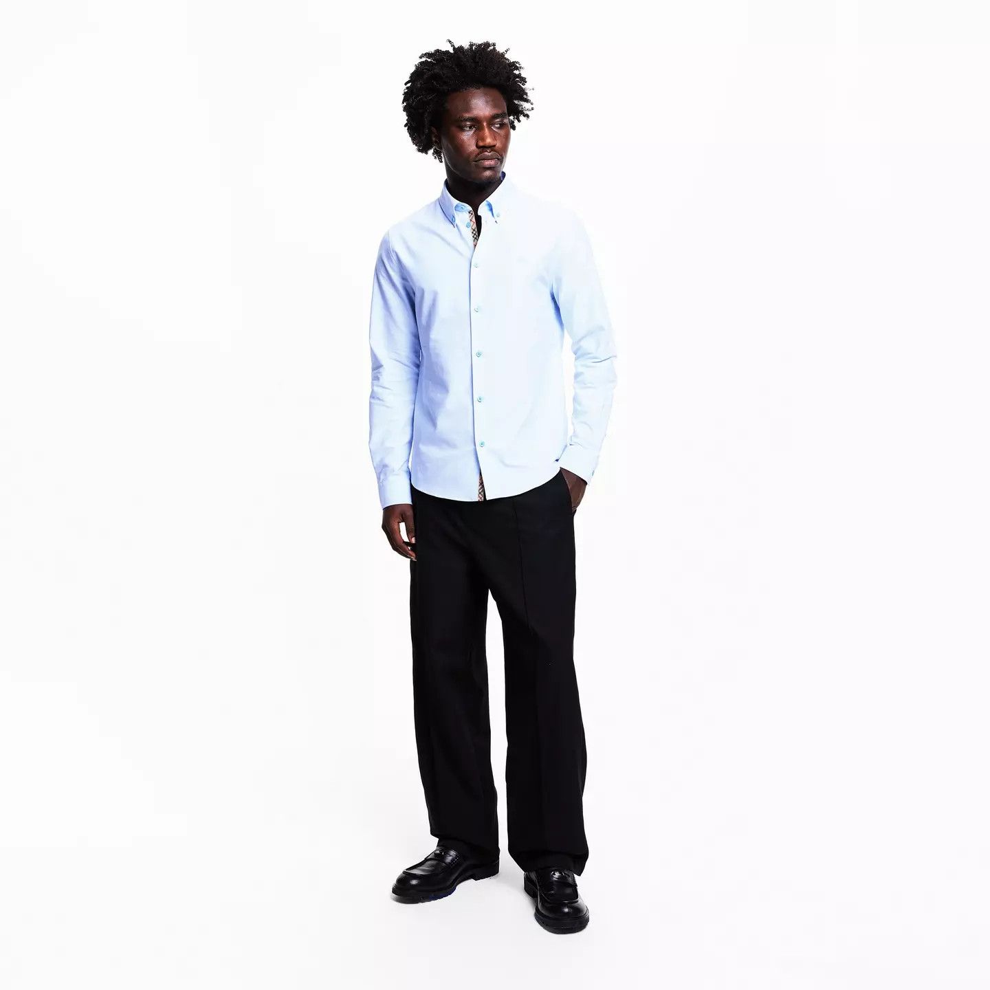 Burberry o1g2r1mq0426 Standric Long Sleeve Plain Shirt in Blue Size US L / EU 52-54 / 3 - 6 Thumbnail