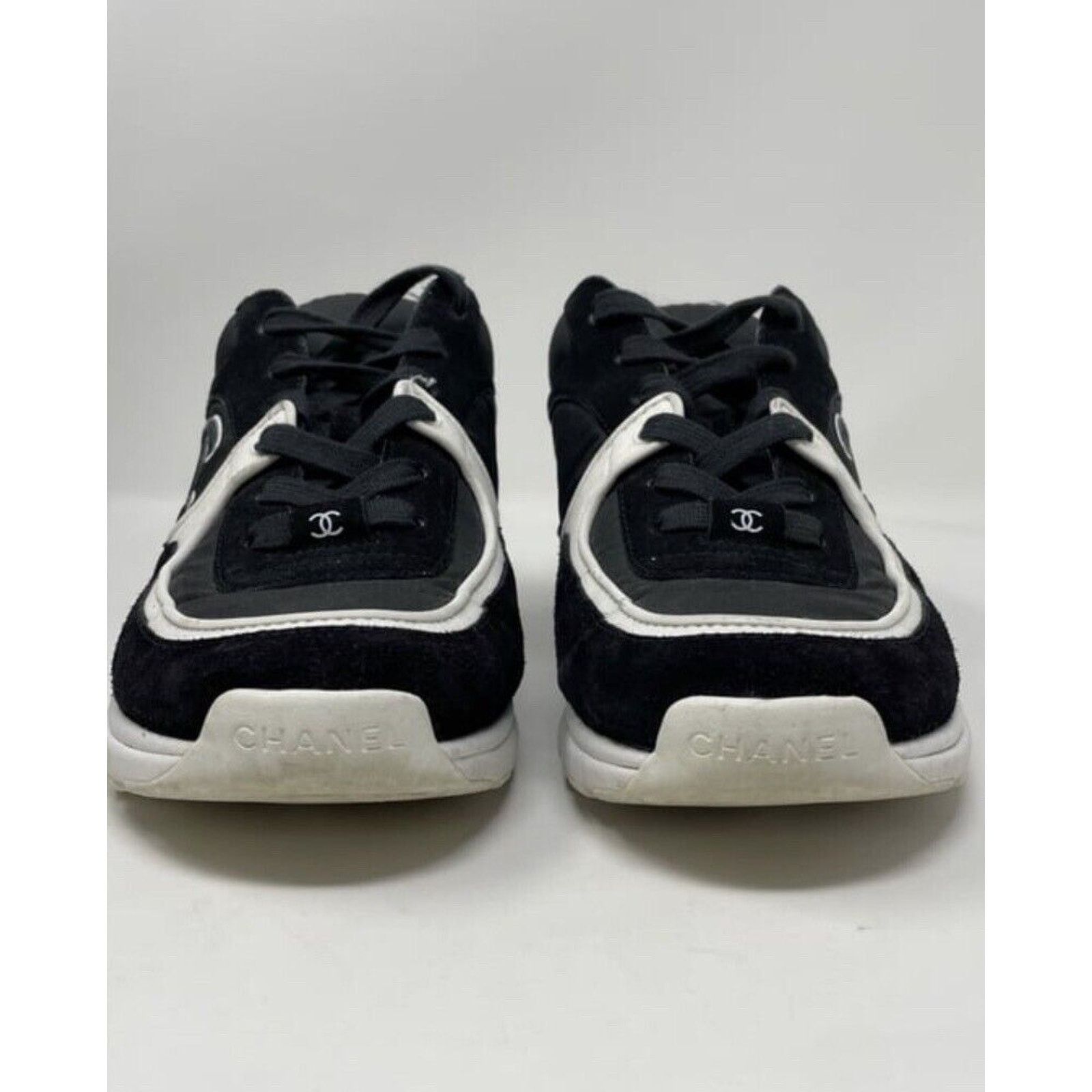Chanel Chanel Trainers Sneakers 39 Black/White Size US 8 / IT 38 - 3 Thumbnail