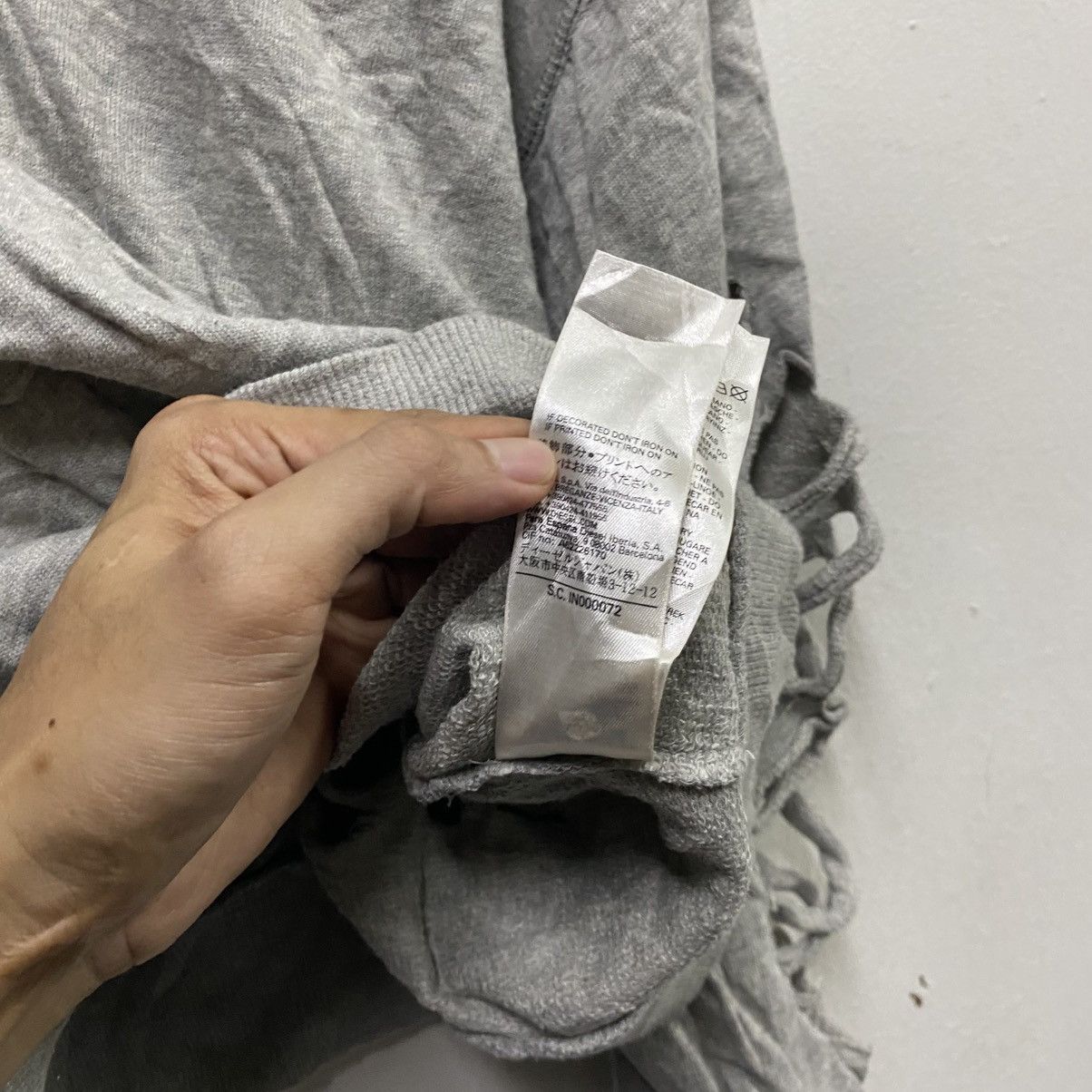 Diesel DIESEL Grey Distressed High-Neck Sweatshirt (Size XS) Size US XS / EU 42 / 0 - 15 Thumbnail