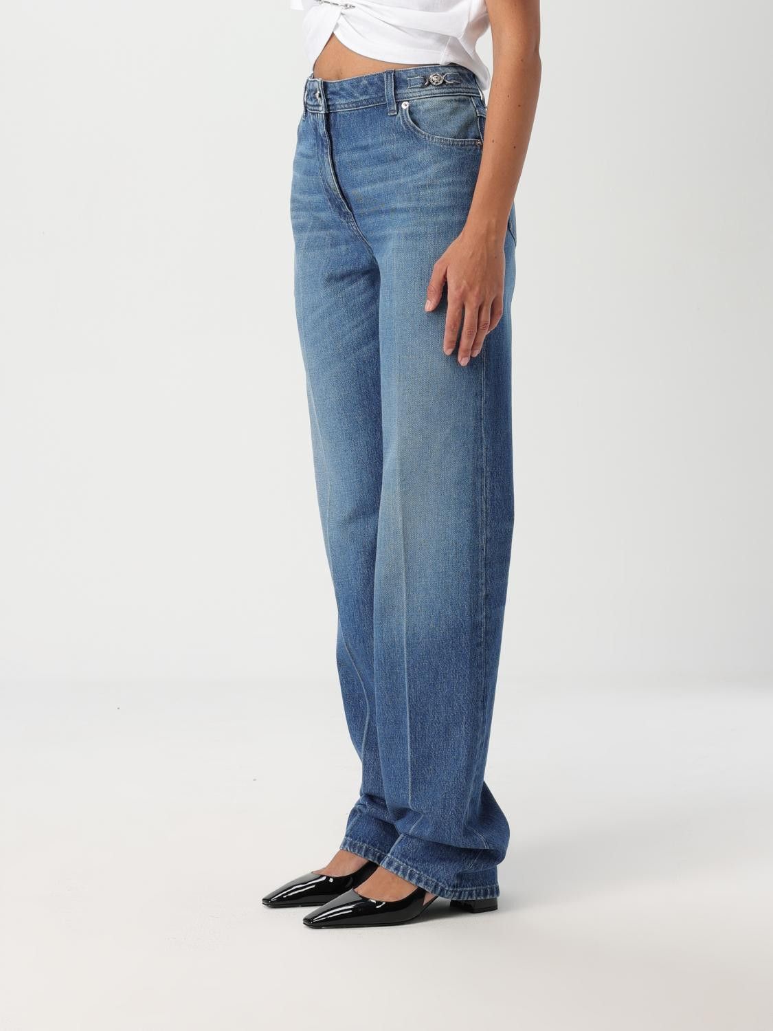 Versace o1s22i1n1024 Tailored Crease Boyfriend Jeans in Blue Size 27" / US 4 / IT 40 - 4 Thumbnail