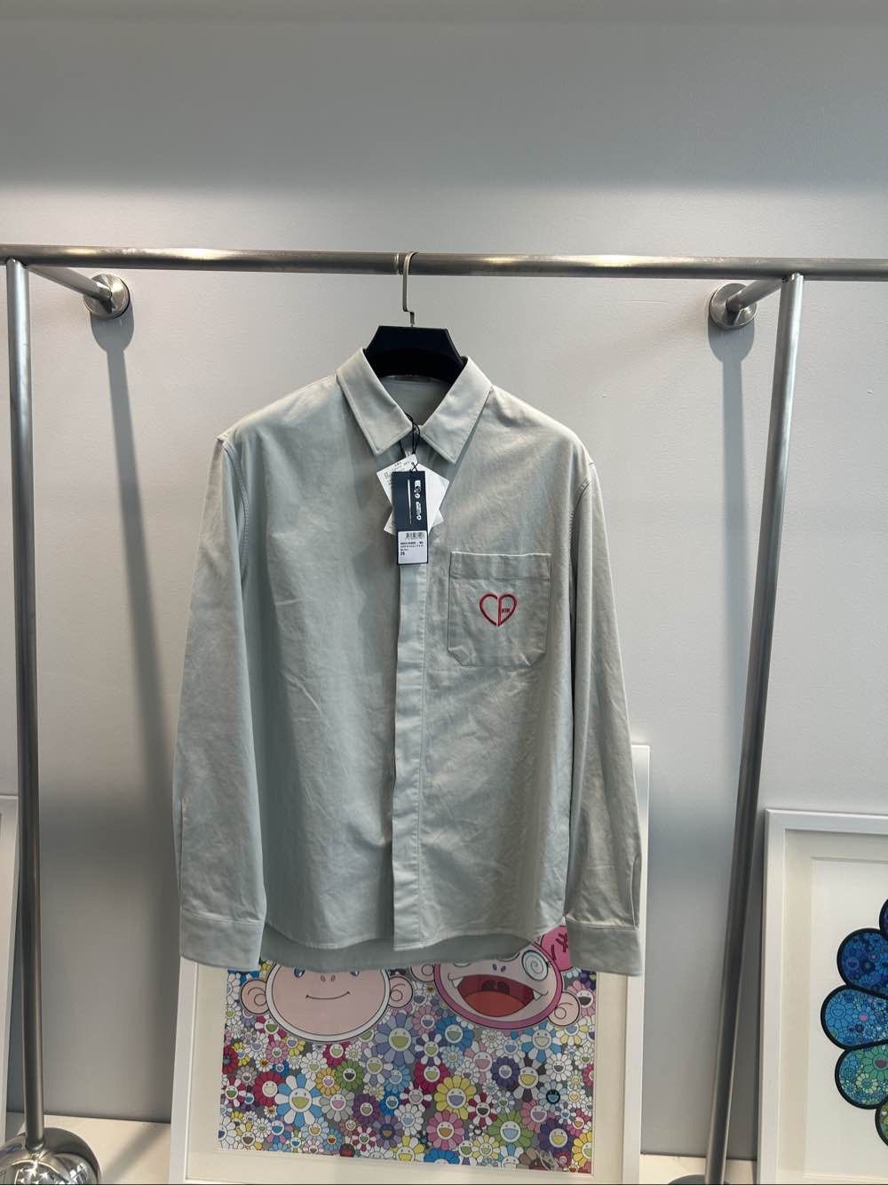 Dior Dior Heart Logo Embroidery Button Up Shirt Size M Size US M / EU 48-50 / 2 - 1 Thumbnail