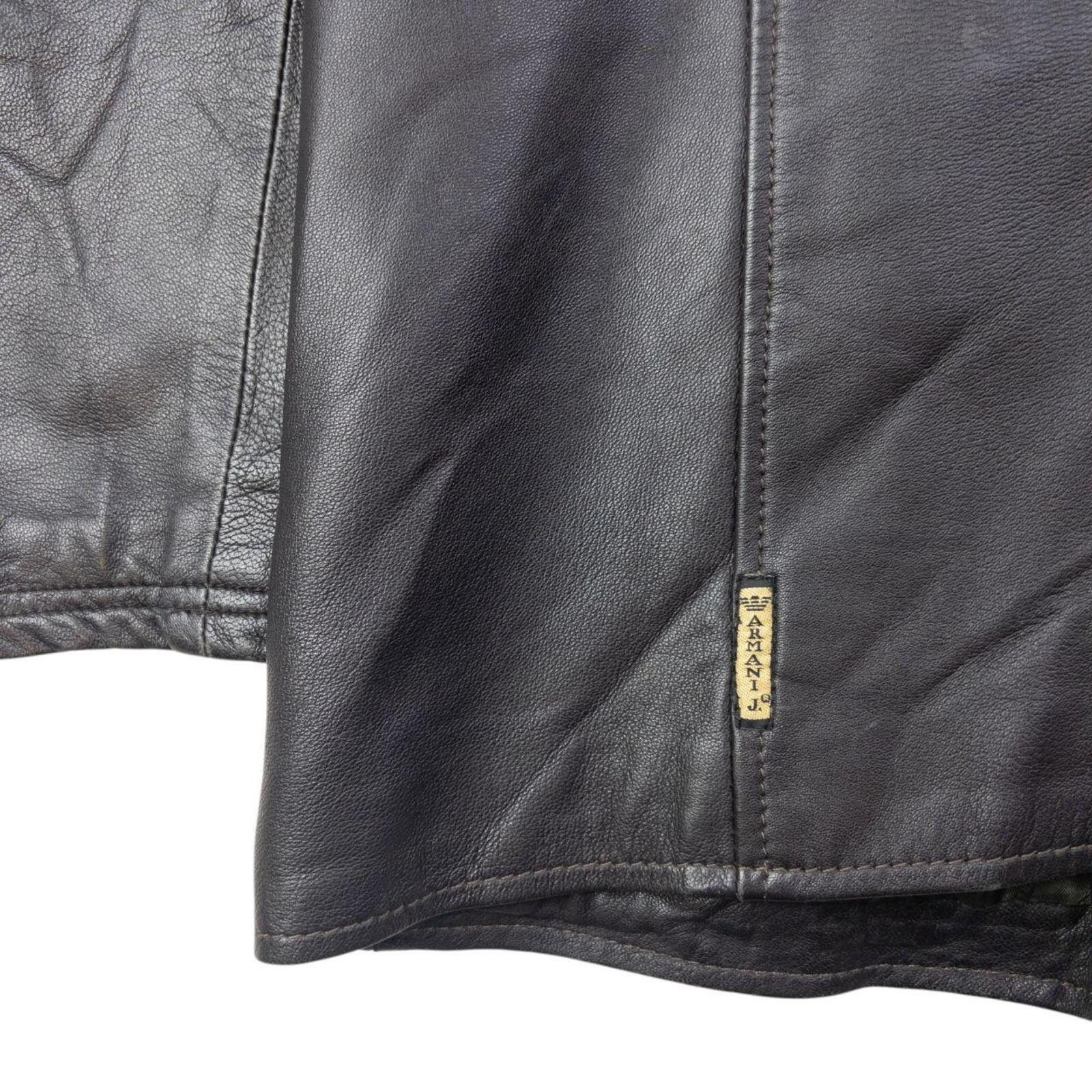 Other Vintage 2000s Armani Jeans Zip Up Leather Jacket Size L Size US L / EU 52-54 / 3 - 5 Thumbnail