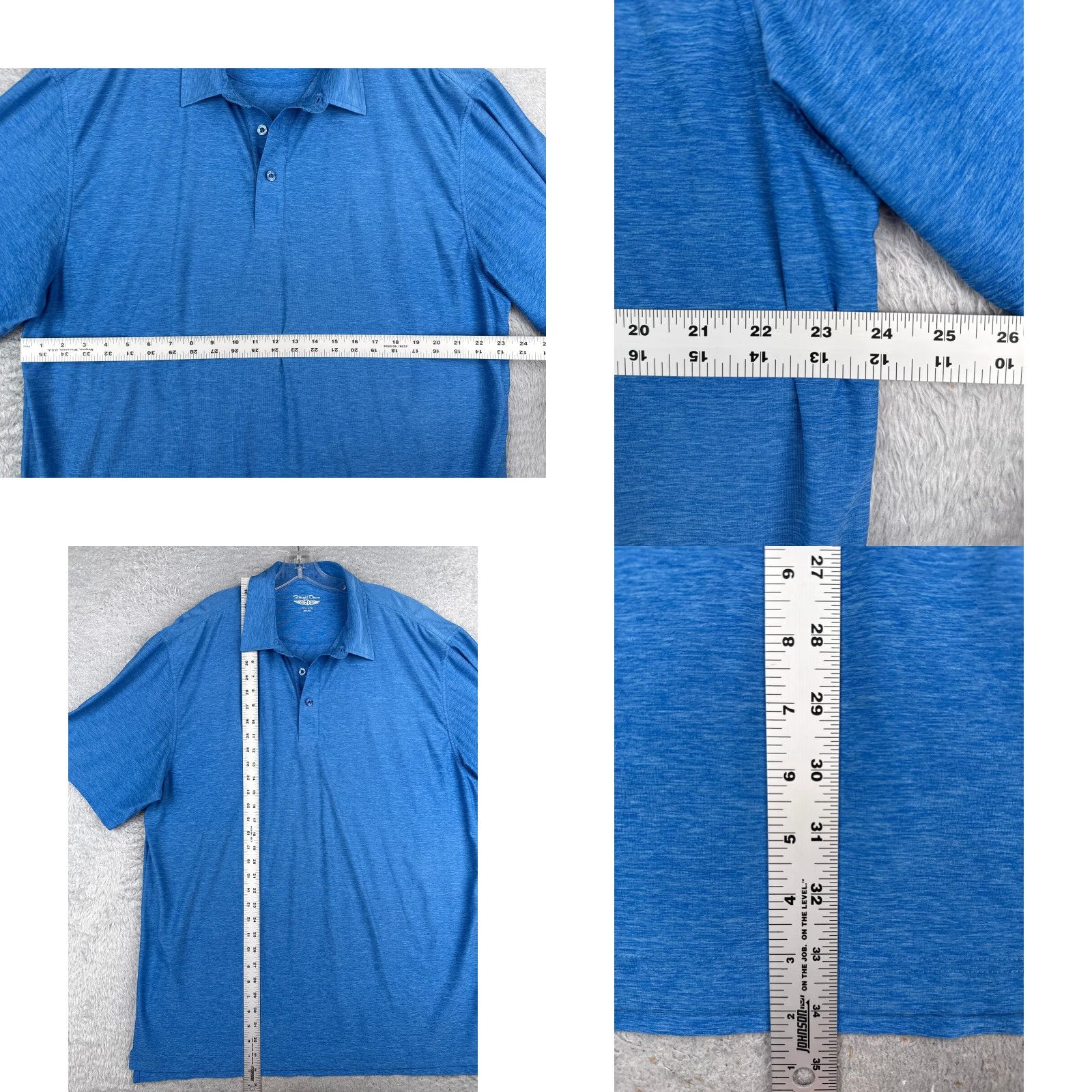 Vintage Straight Down Polo Shirt Men 2XL Blue Polyester Short Sleeve Polo Shirt Men Regular Blue 2XL Golf Outdoor Golfer Shirts Mens Size US XXL / EU 58 / 5 - 8 Thumbnail