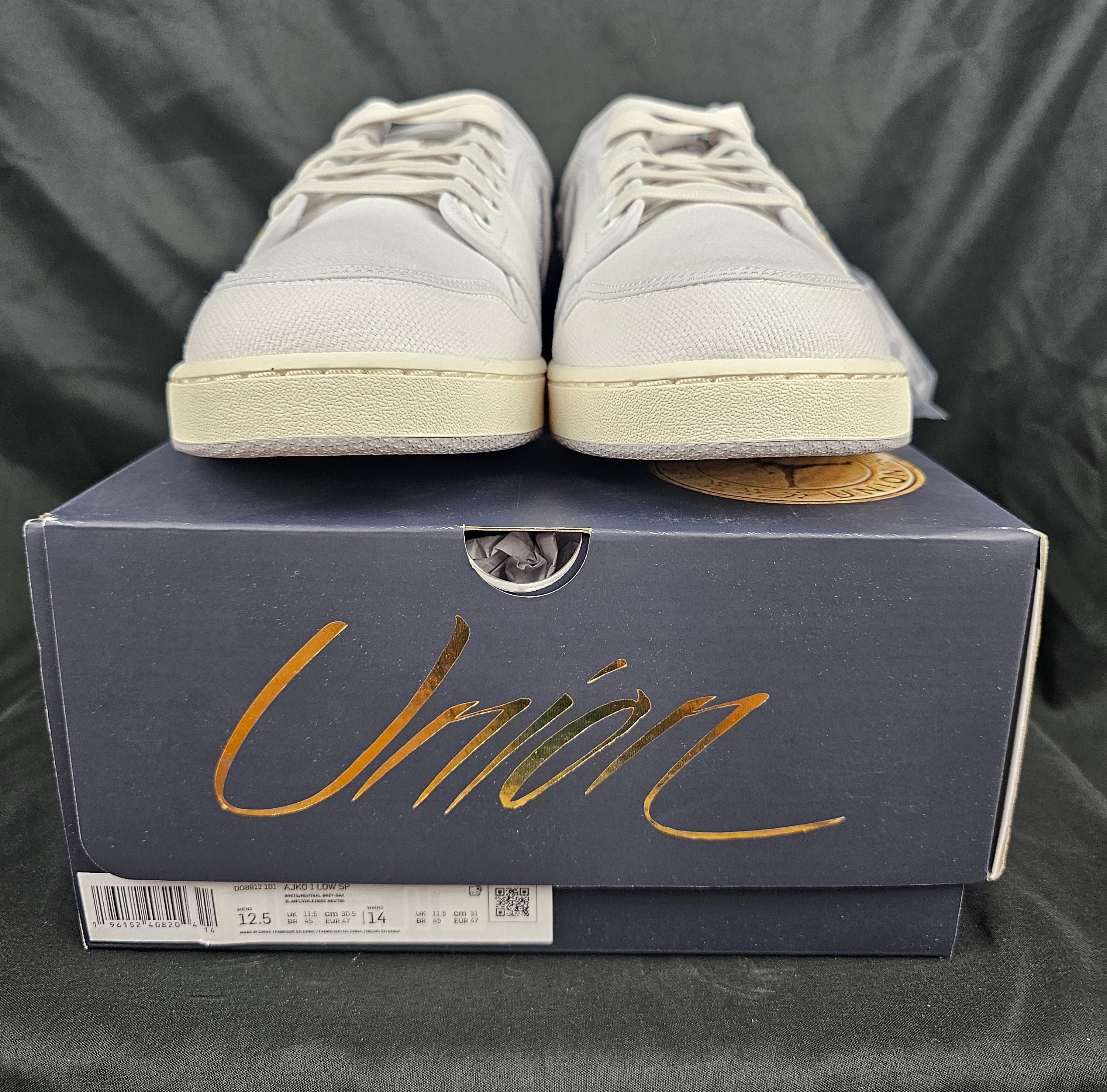 Jordan Brand Nike Air Jordan 1 Low AJKO x Union LA White Neutral Grey Size US 12.5 / EU 45-46 - 8 Thumbnail
