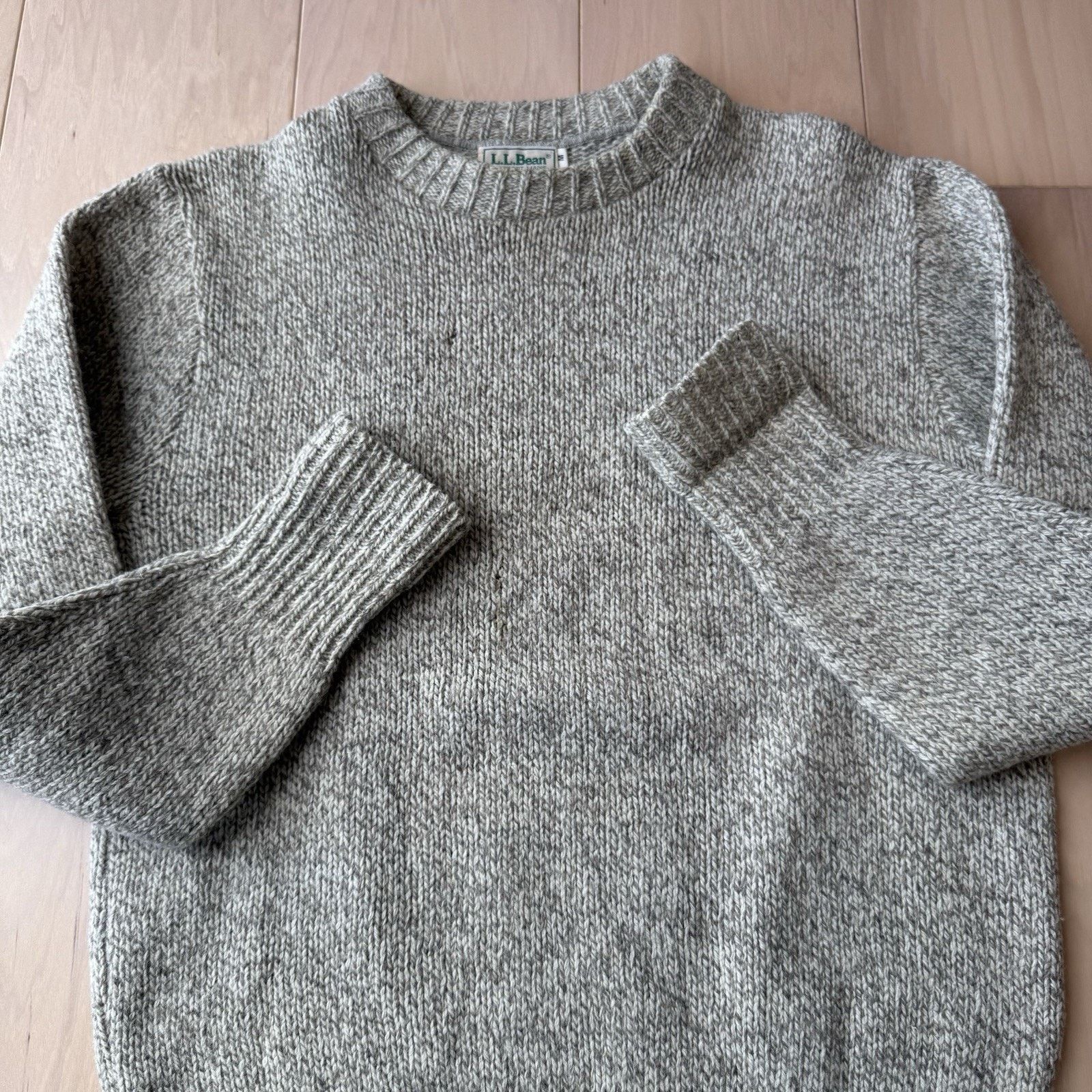 L.L. Bean Vintage LL Bean Sweater Beige 90s Wool Pullover Heavy Size US M / EU 48-50 / 2 - 4 Thumbnail