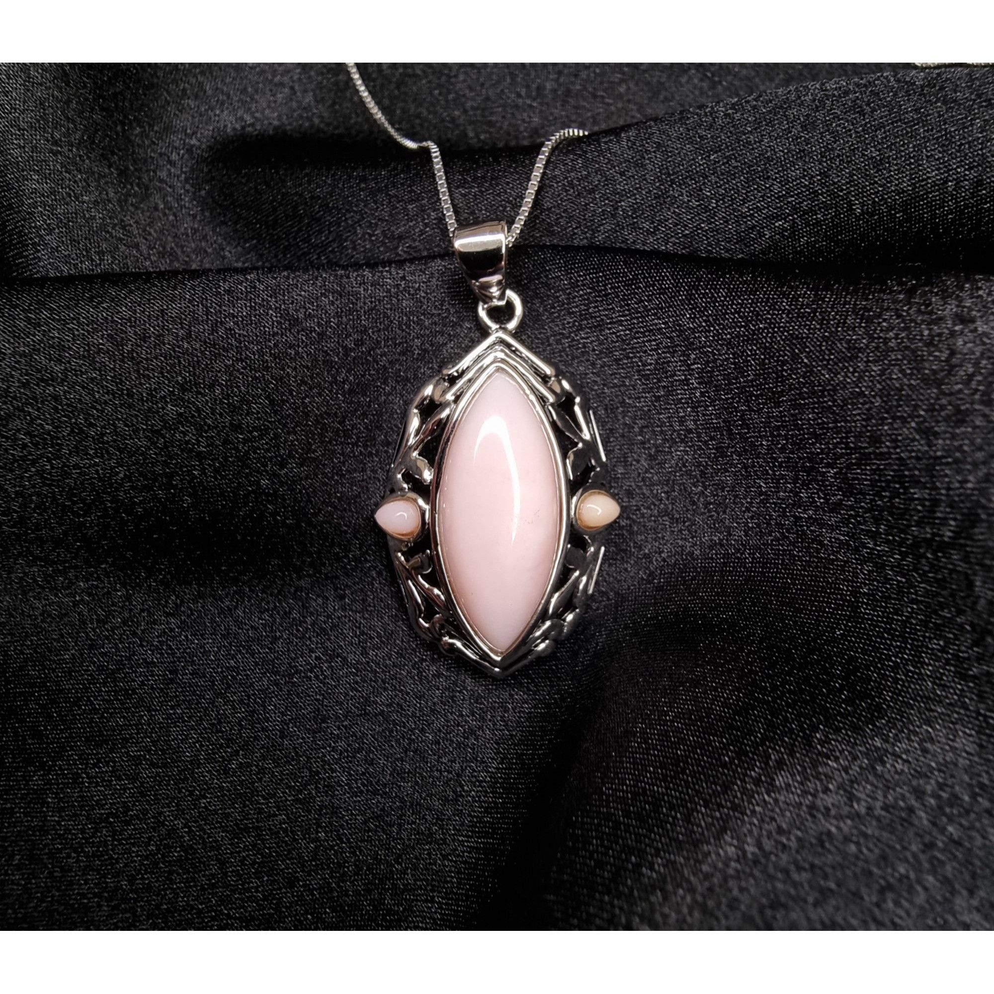 Other Pink Agate Pendant Necklace In Sterling Silver 925 BBJ Signe Size ONE SIZE - 1 Thumbnail